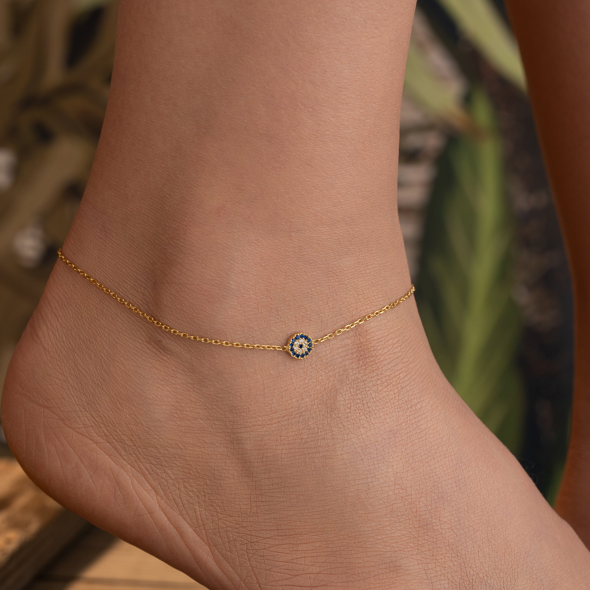 MINI-NAZAR FUSSKETTE | 925 SILBER