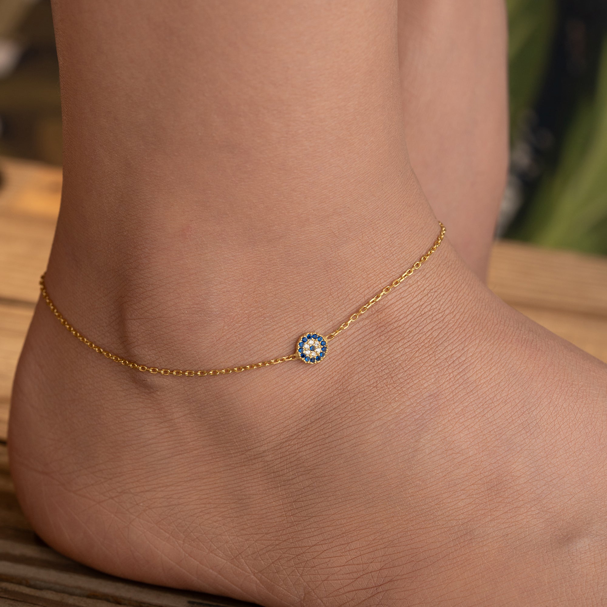 MINI-NAZAR FUSSKETTE | 925 SILBER