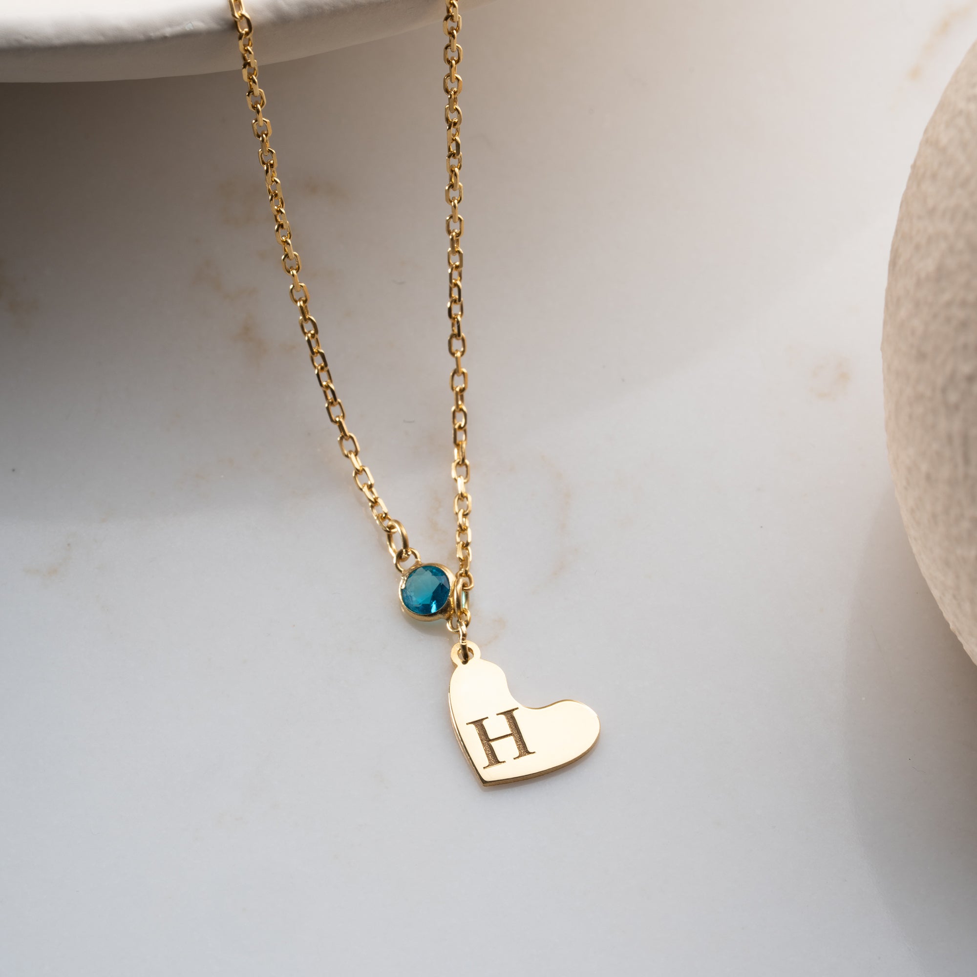 HERZ GEBURTSSTEIN HALSKETTE | 925 SILBER