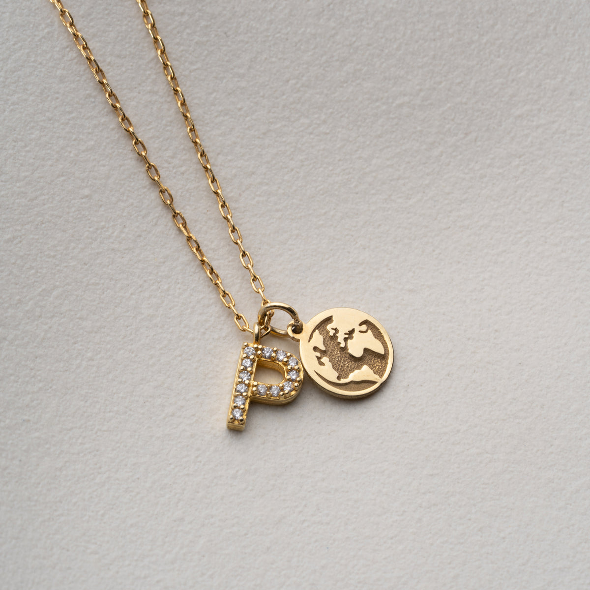 MINIMAL WELT BUCHSTABEN HALSKETTE | 925 SILBER