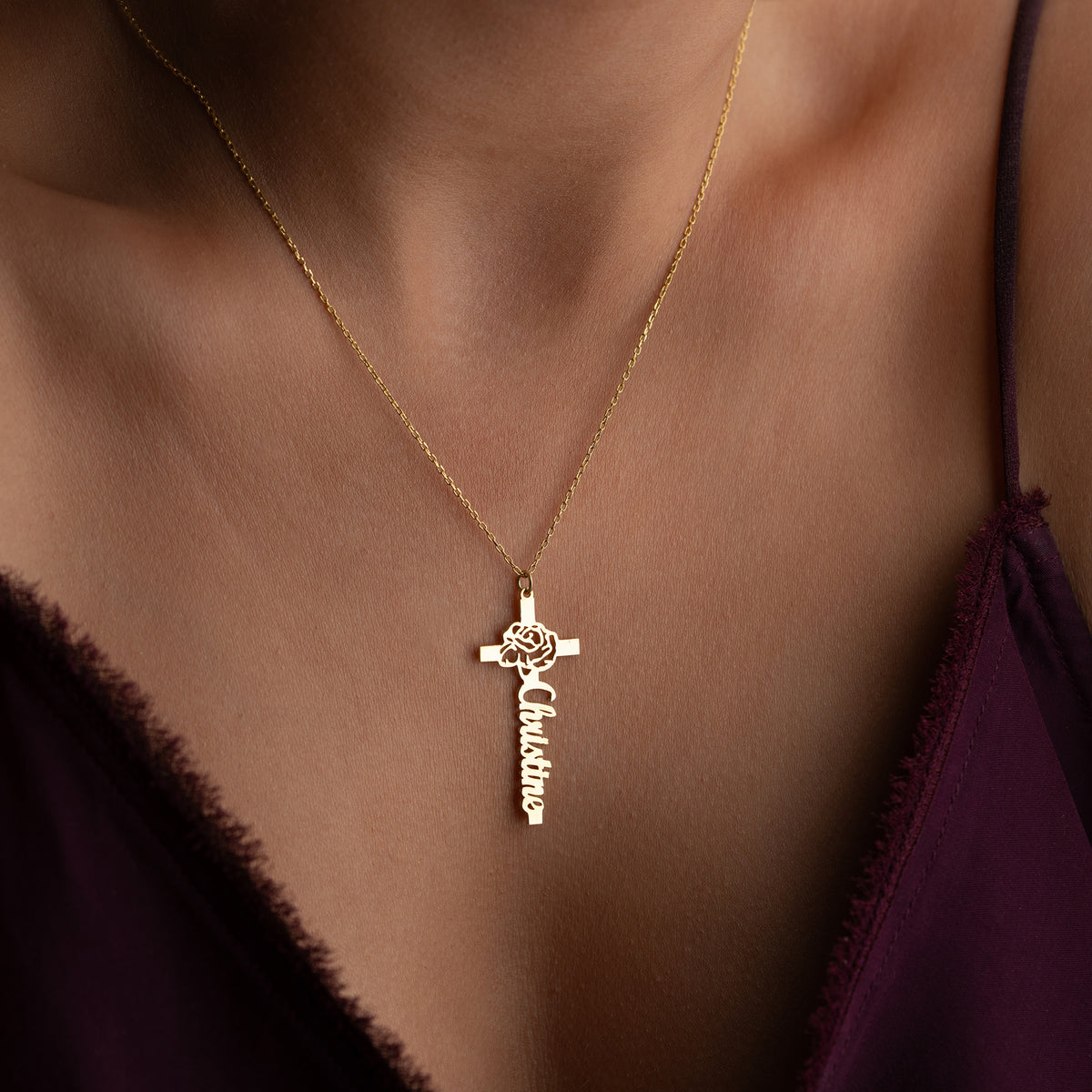 KREUZ GEBURTSBLUME HALSKETTE | 925 SILBER