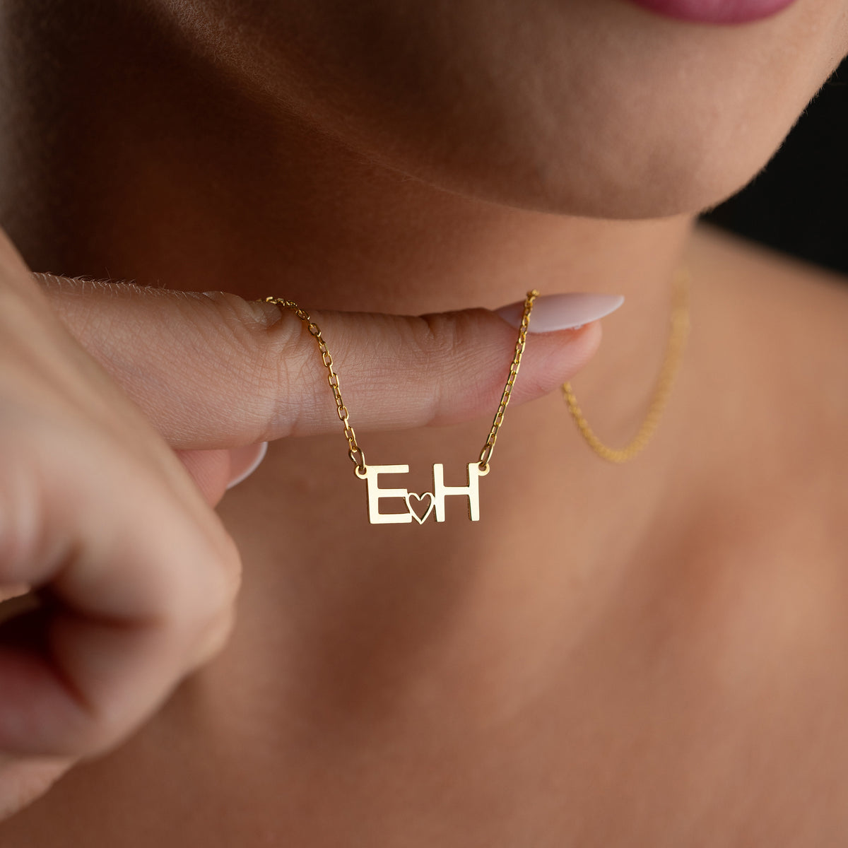 MINIMAL DUO HERZ HALSKETTE | 925 SILBER