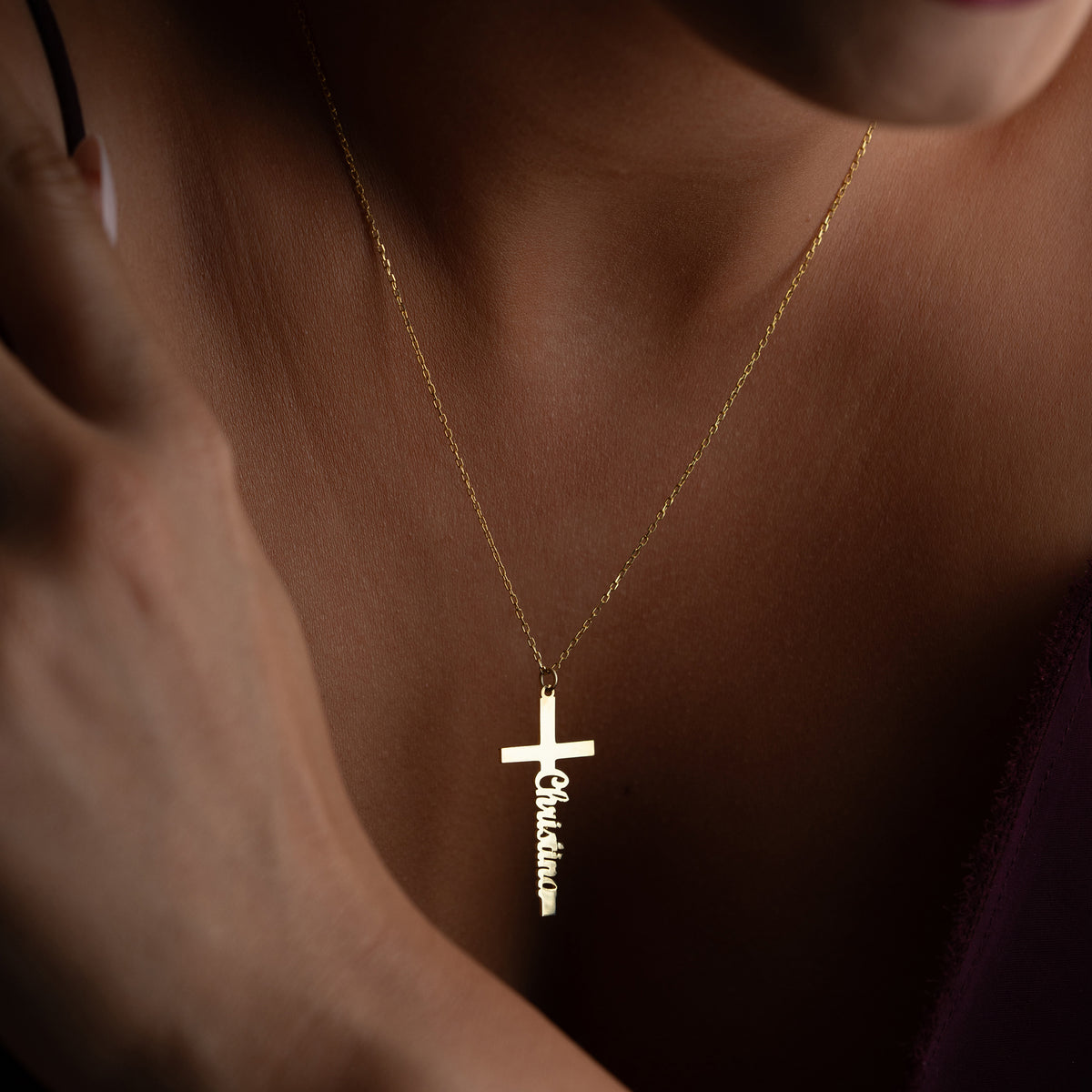 KREUZ NAMENSKETTE | 925 SILBER