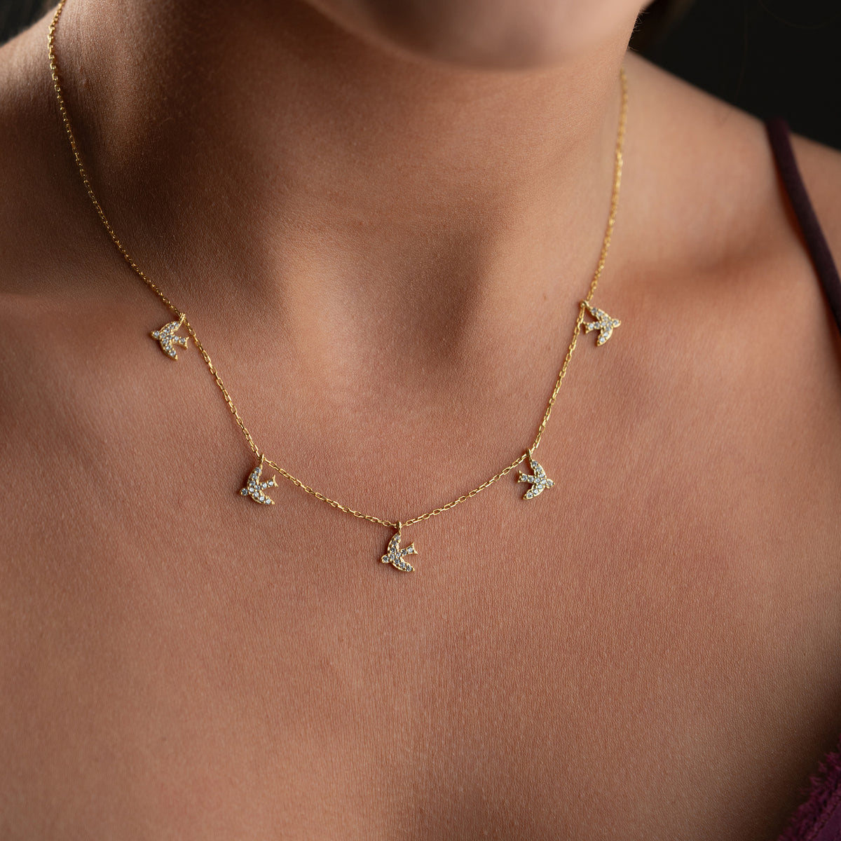 VOGEL CHARM HALSKETTE | 925 SILBER