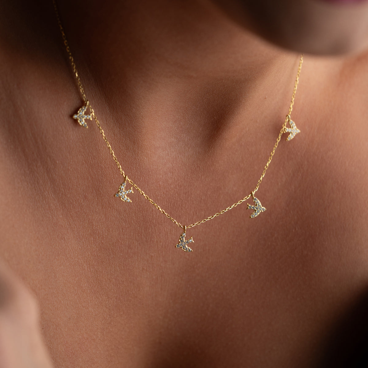 VOGEL CHARM HALSKETTE | 925 SILBER