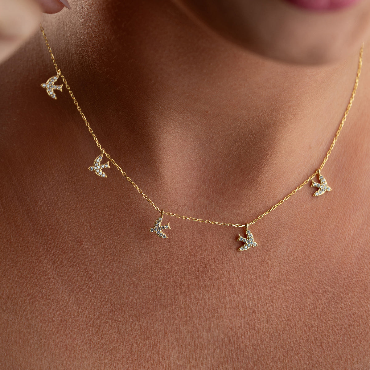 VOGEL CHARM HALSKETTE | 925 SILBER
