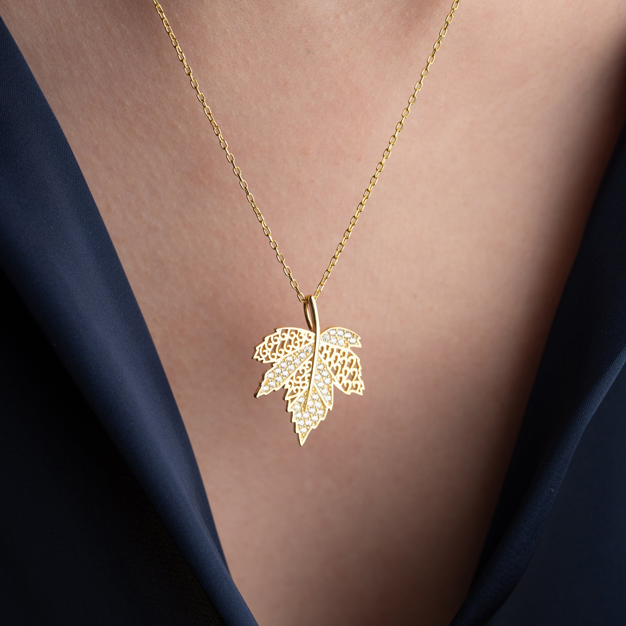 BLATT HALSKETTE | 925 SILBER