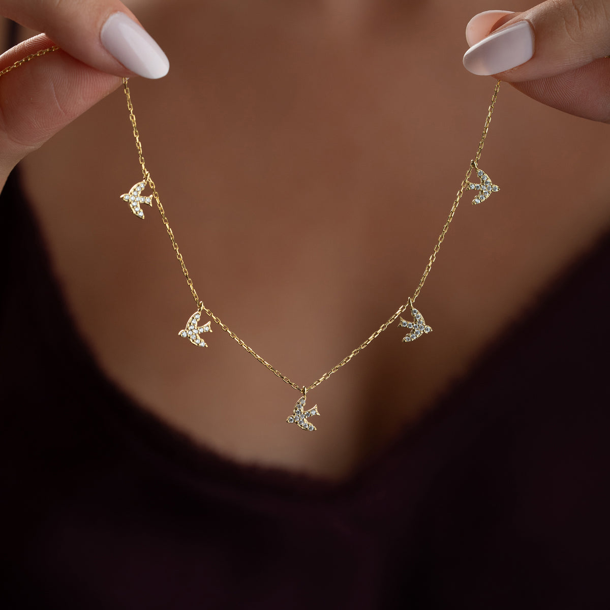 VOGEL CHARM HALSKETTE | 925 SILBER