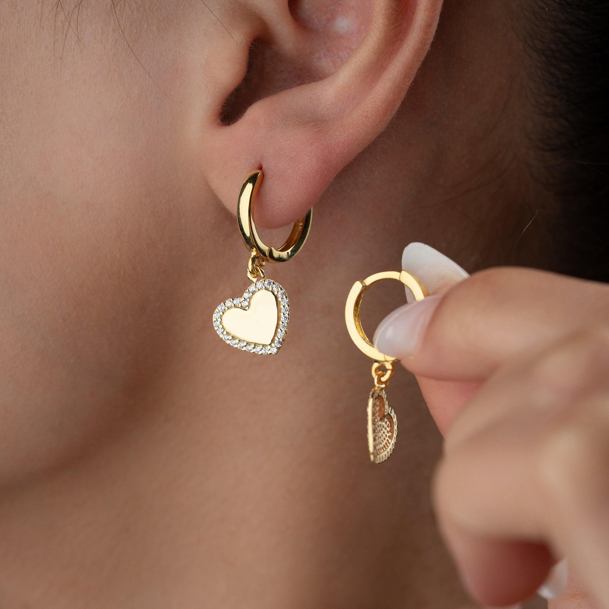 GIA HERZ OHRRINGE | 925 SILBER