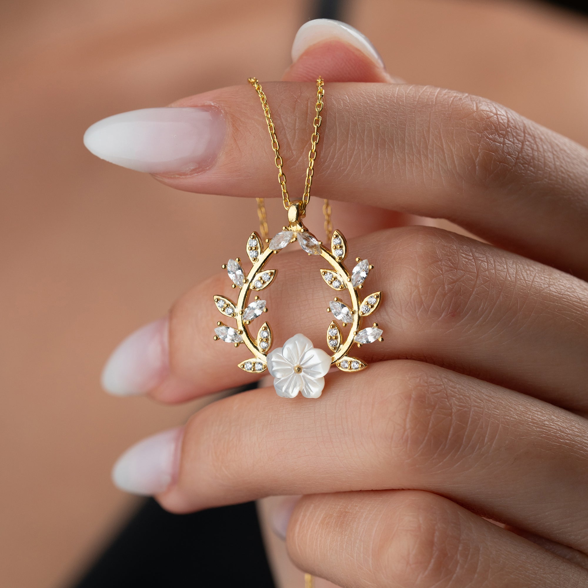 PERLMUTTBLUME HALSKETTE | 925 SILBER