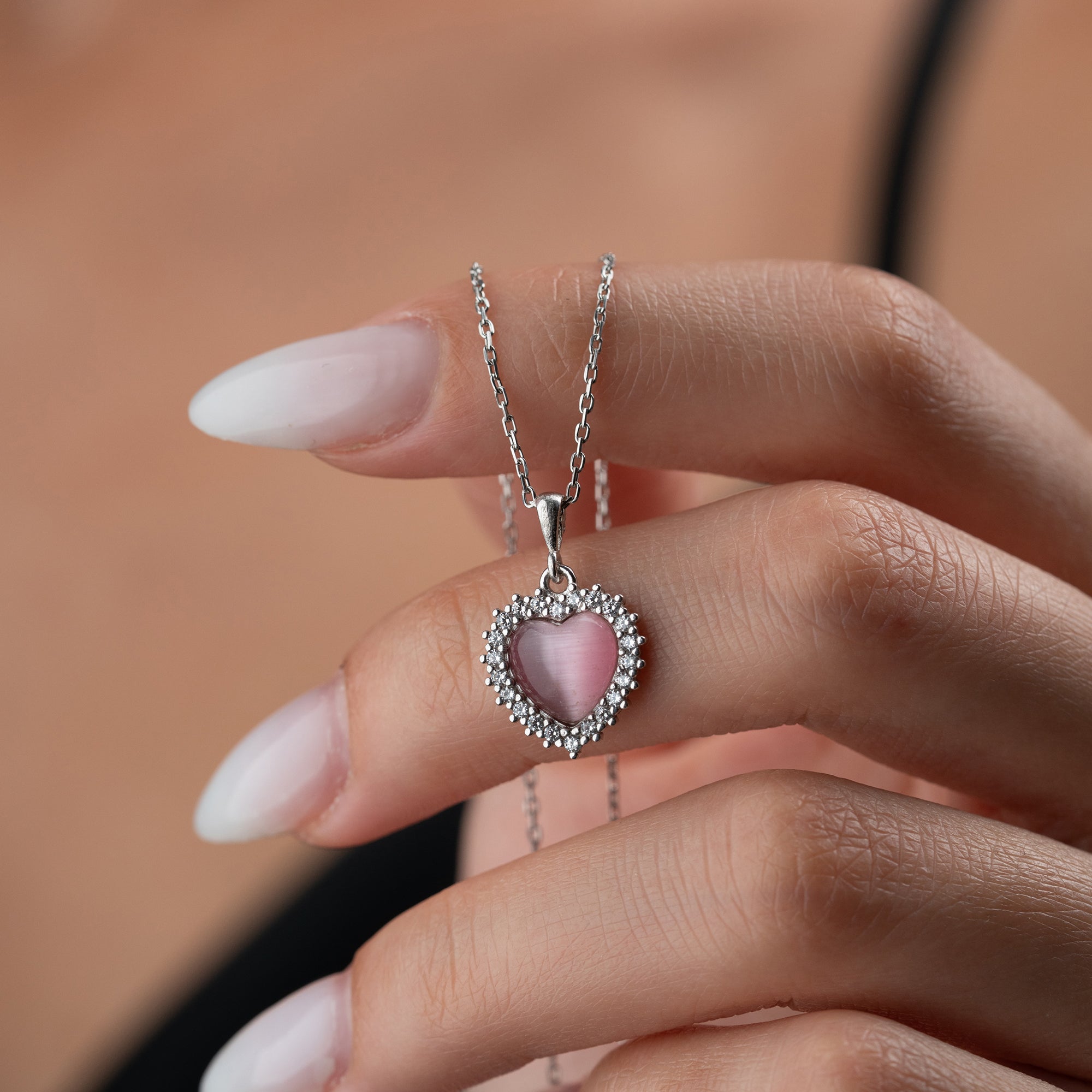 ROSA HERZ HALSKETTE II | 925 SILBER