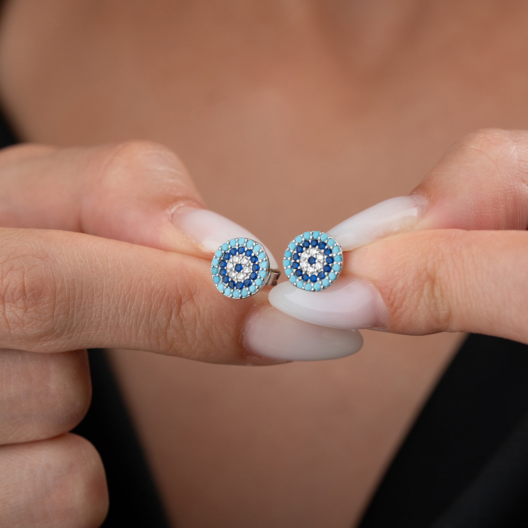 BLUE NAZAR OHRRINGE | 925 SILBER