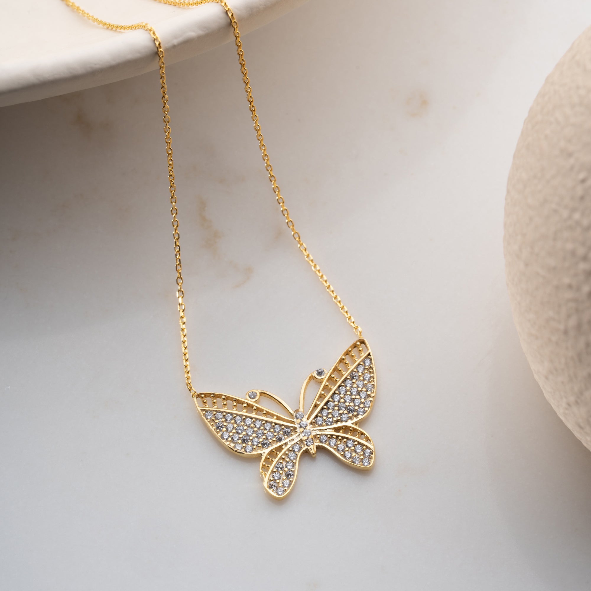 BUTTERFLY ZIRKONIA HALSKETTE II | 925 SILBER