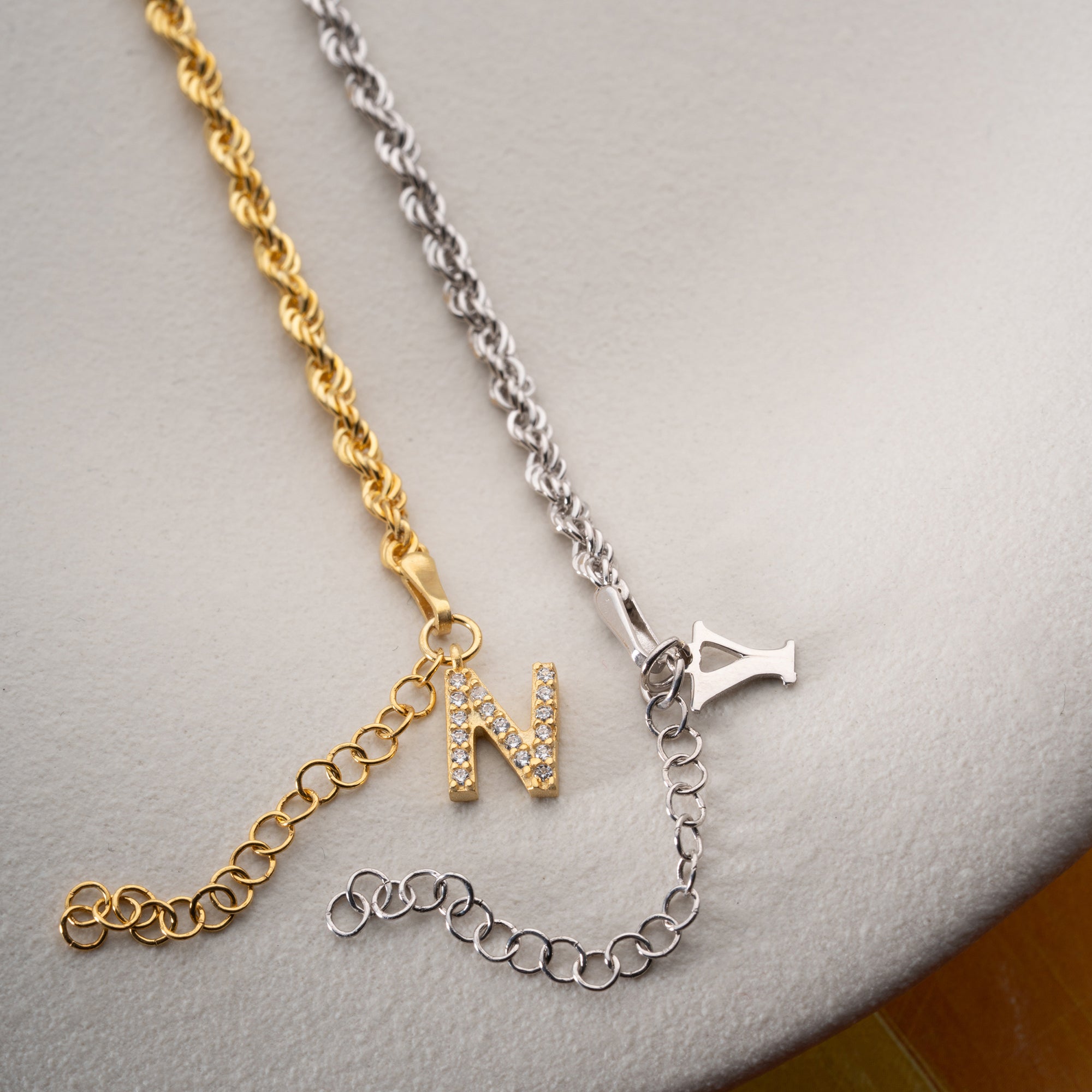 WIRBEL BUCHSTABEN PARTNERARMBAND | 925 SILBER