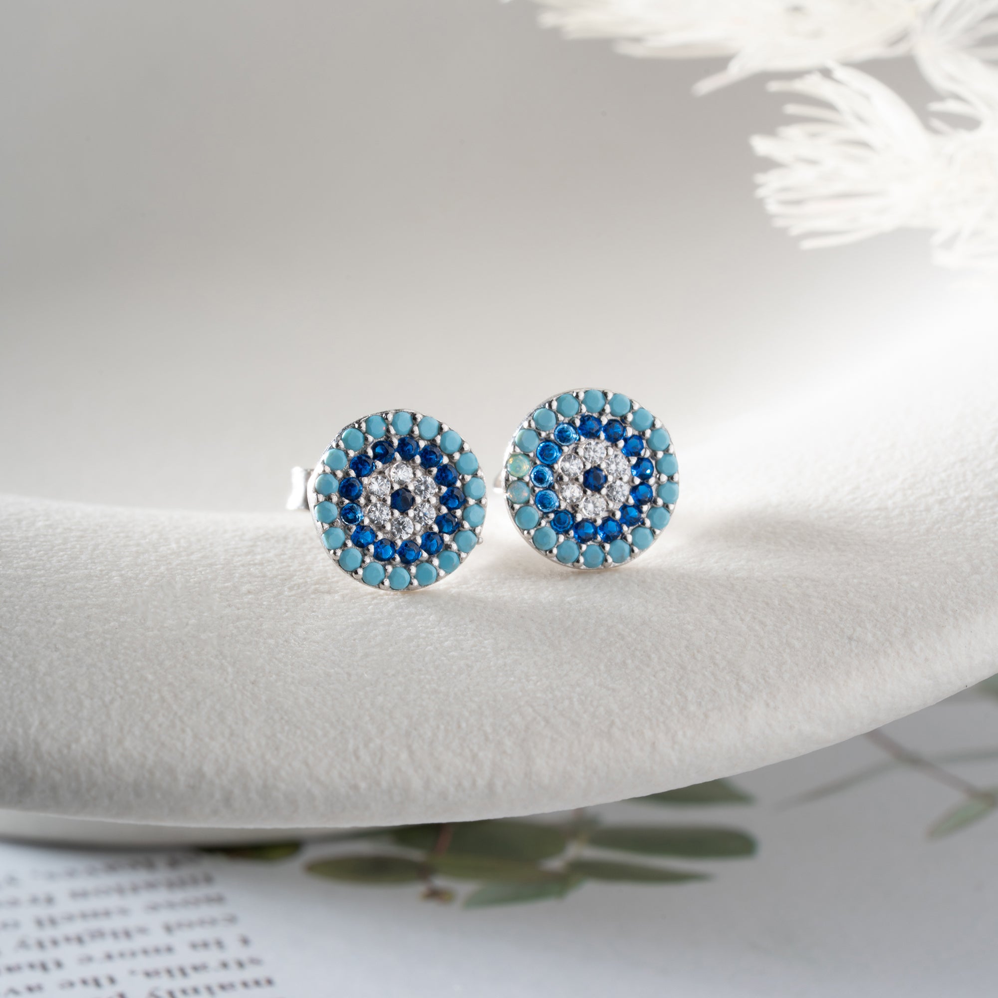 BLUE NAZAR OHRRINGE | 925 SILBER