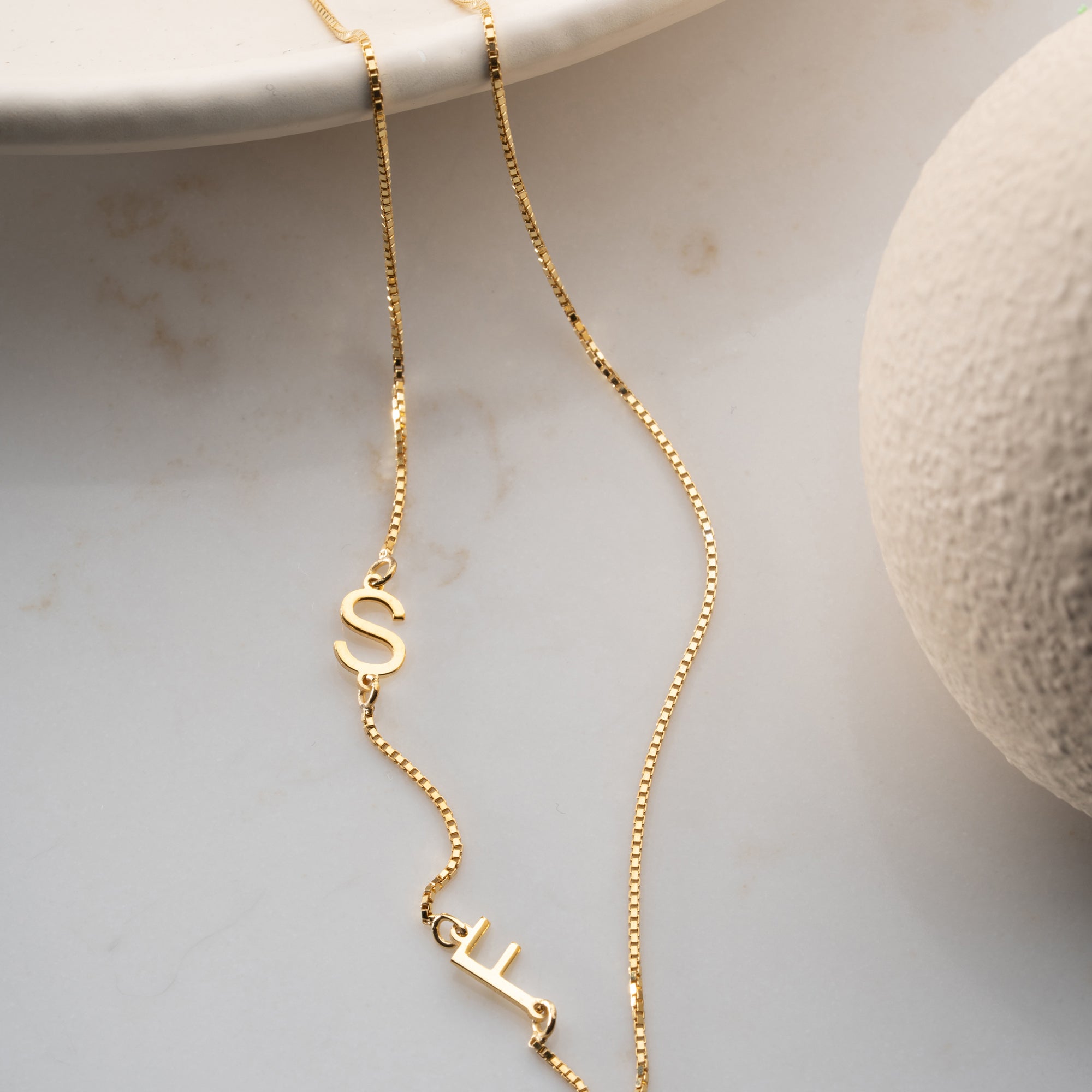 CUBIC DUO BASIC BUCHSTABEN HALSKETTE | 925 SILBER