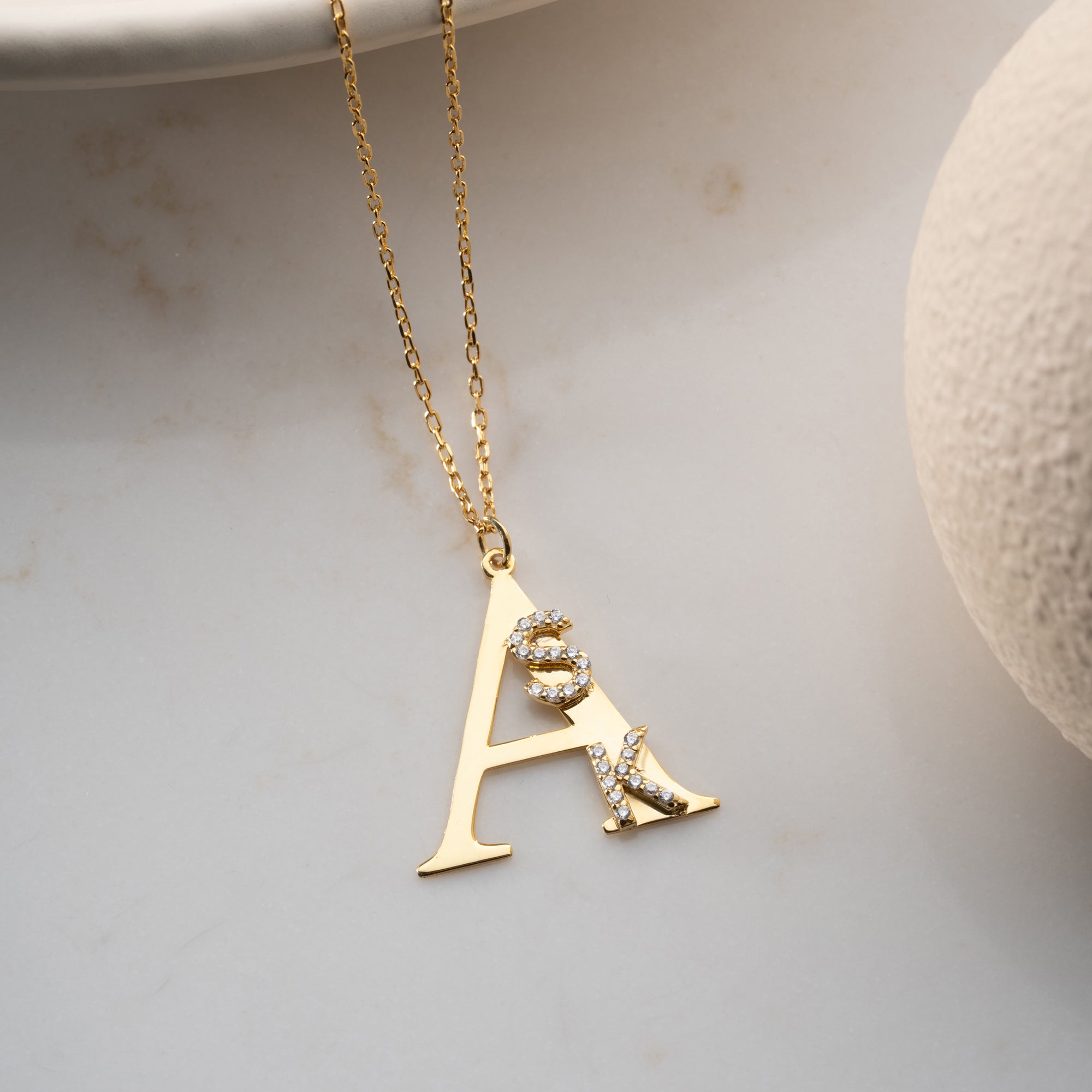 LARGE LETTER CHAIN ​​WITH INITIALS | 925 SILVER