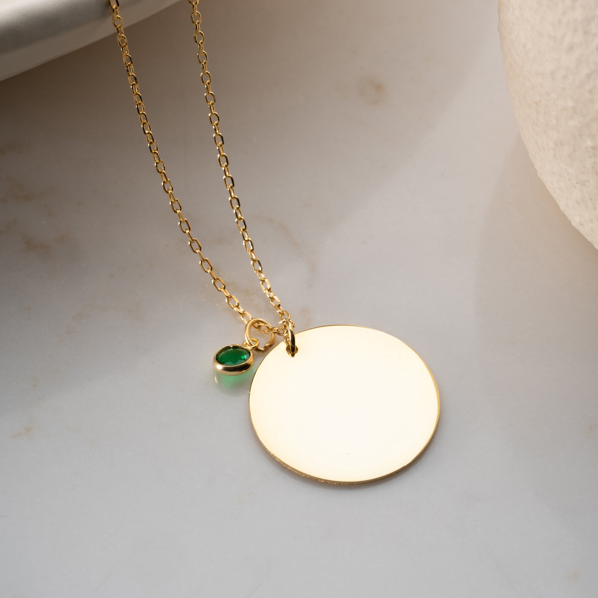 Birthstone plaque necklace | 925 silver