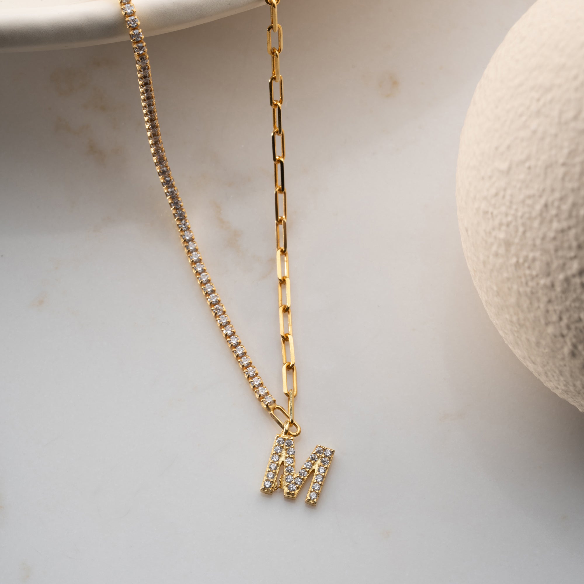 ICED OUT X SWITCH BUCHSTABEN HALSKETTE | 925 SILBER