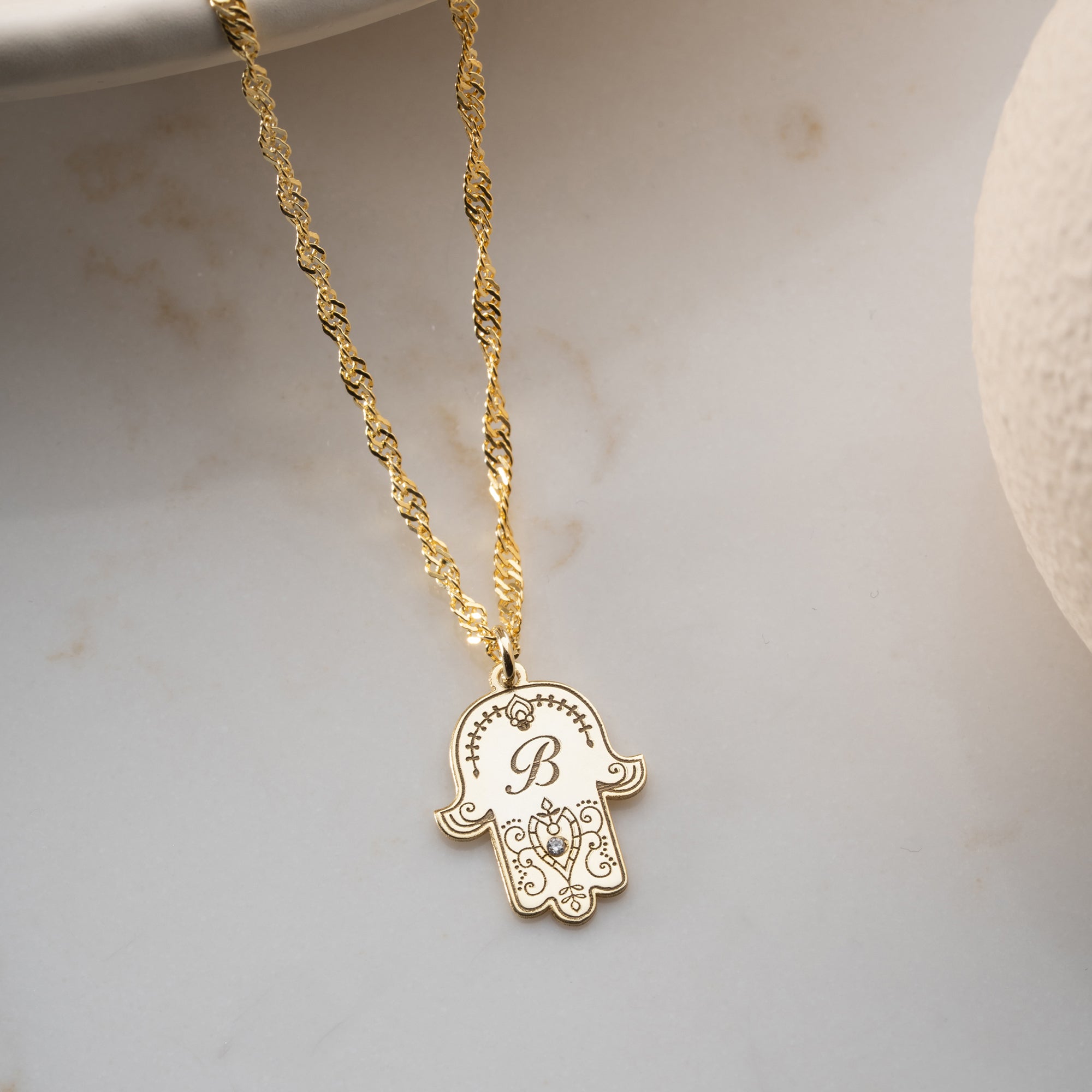 Fatima's Hand with Desired Letter | 925 Silver