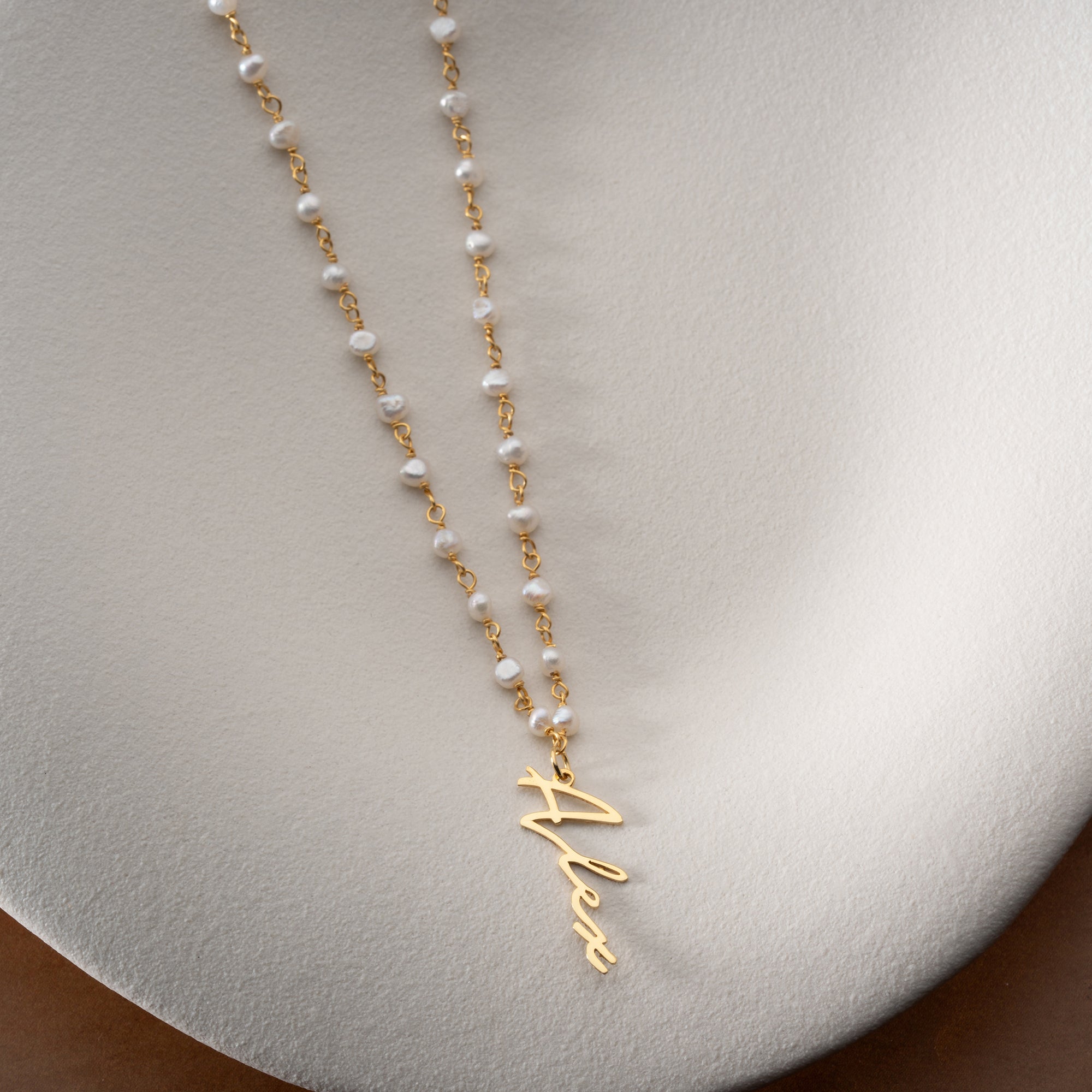 CHAIN ​​DESIGN PEARL NECKLACE BASIC SIGNATURE | 925 SILVER