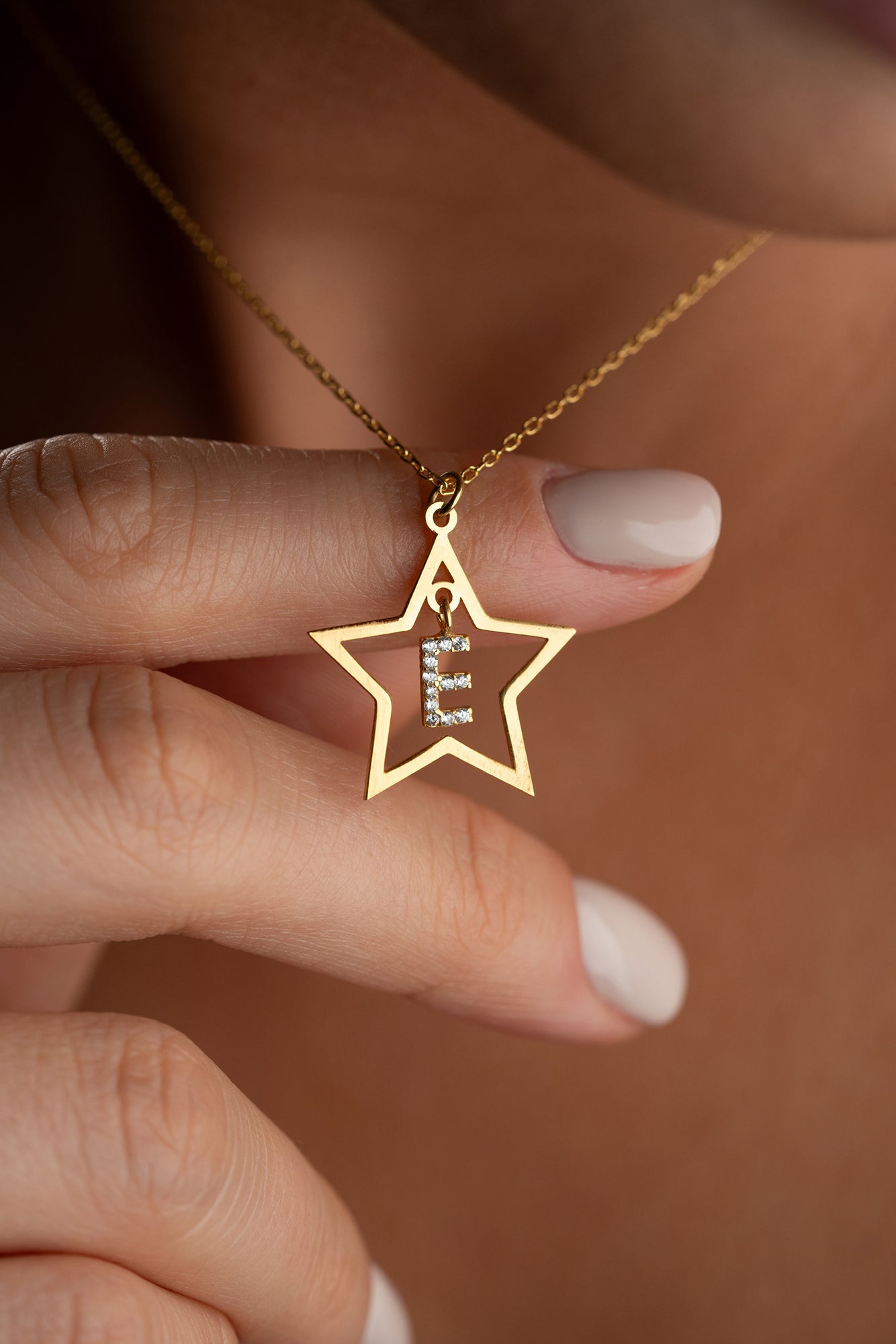 Zirconium Star Letter Necklace | 925 Silver