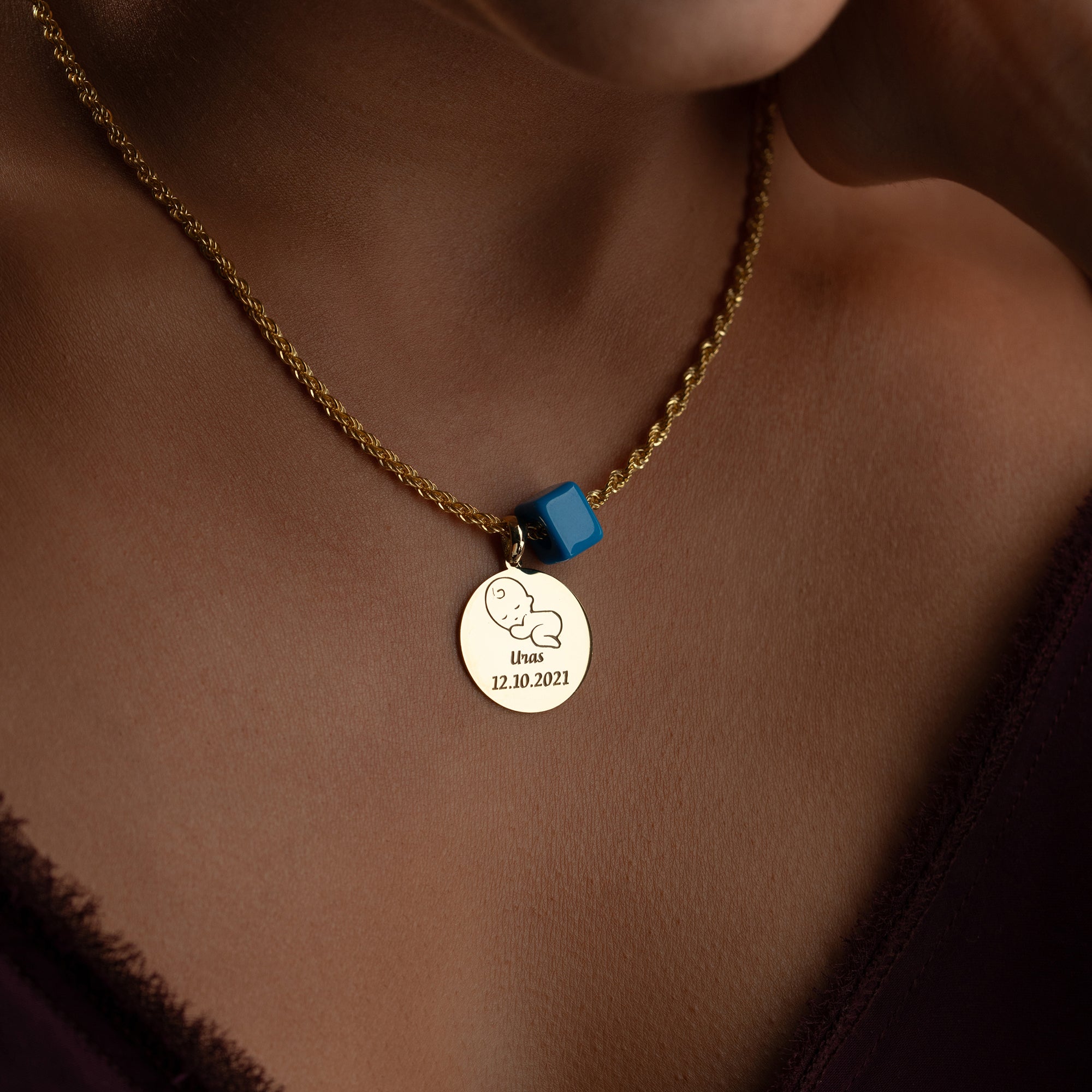 Ceyrek swivel chain with blue natural stone | 925 silver