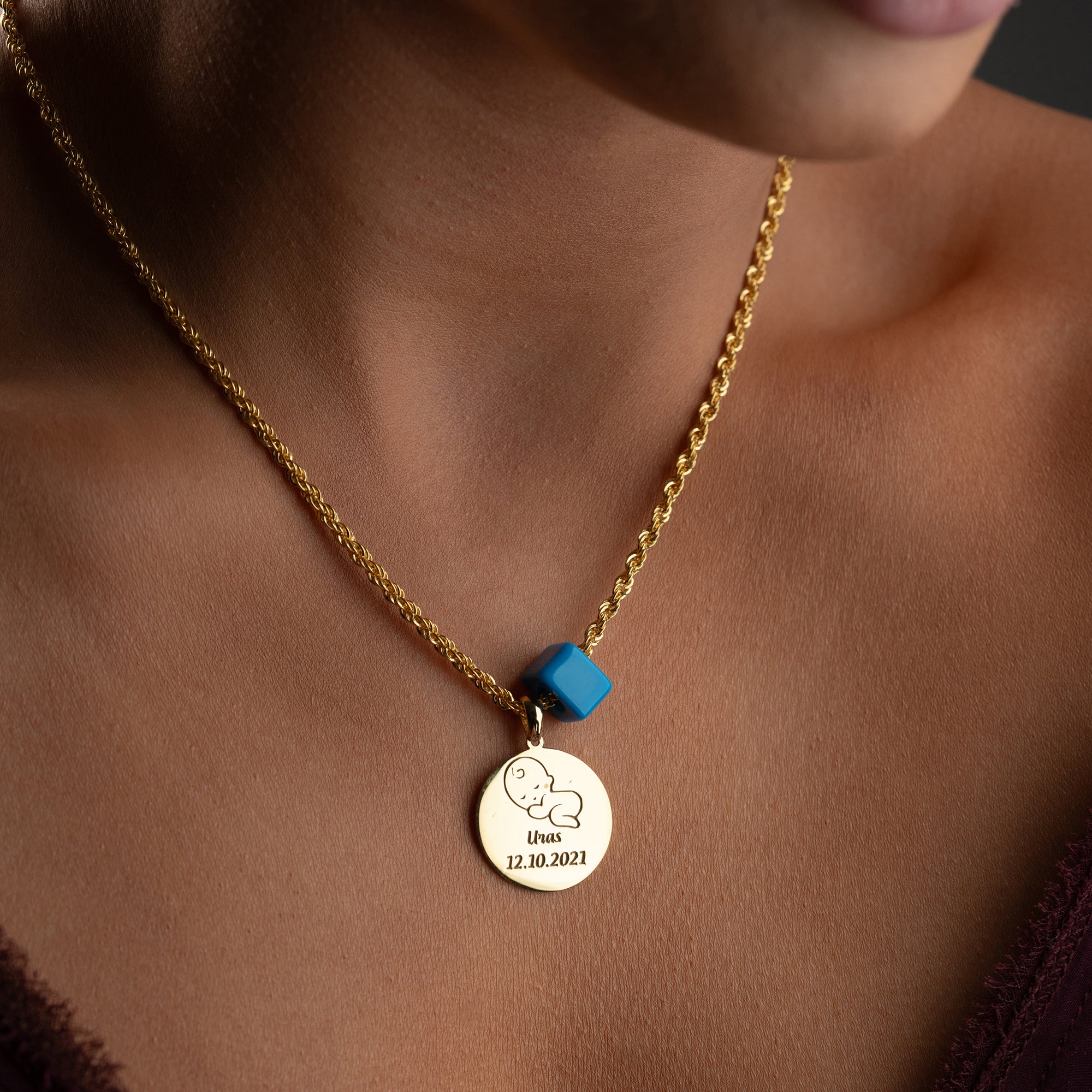 Ceyrek swivel chain with blue natural stone | 925 silver