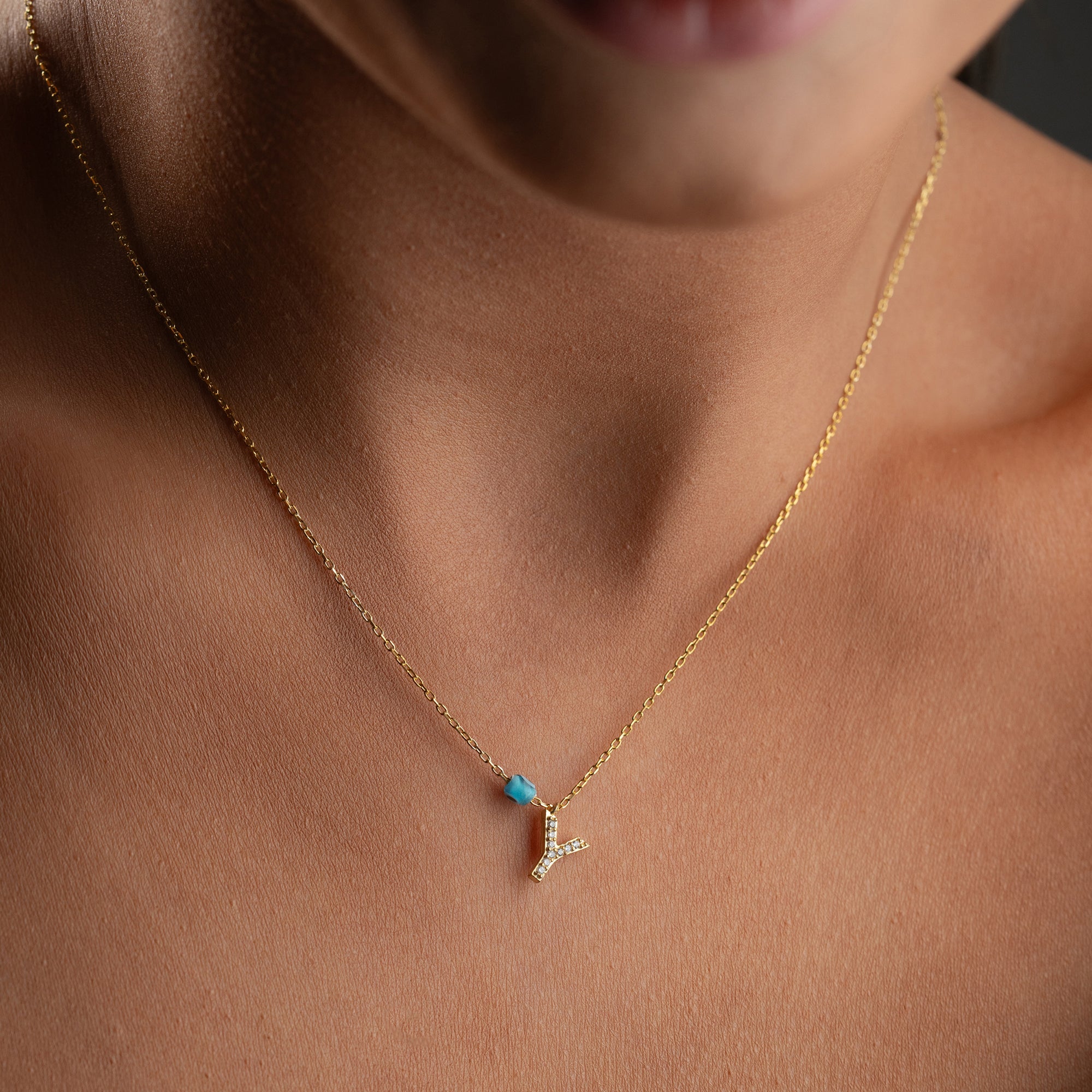 BUCHSTABENKETTE MIT NAZAR | 925 SILBER