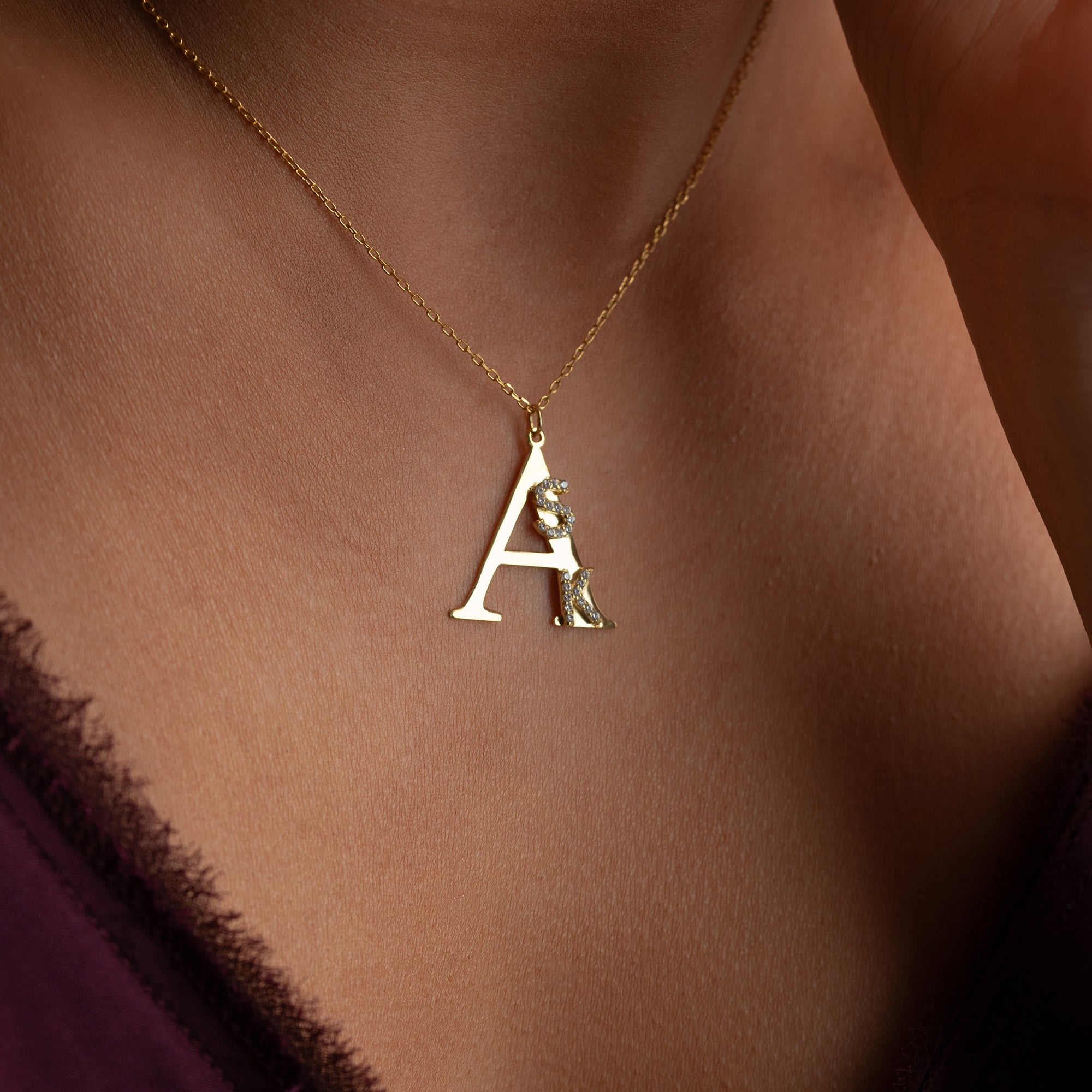 LARGE LETTER CHAIN ​​WITH INITIALS | 925 SILVER