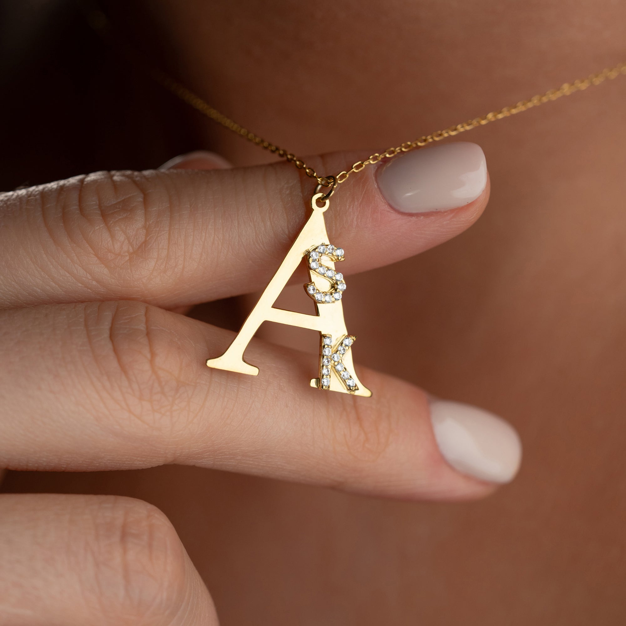 LARGE LETTER CHAIN ​​WITH INITIALS | 925 SILVER