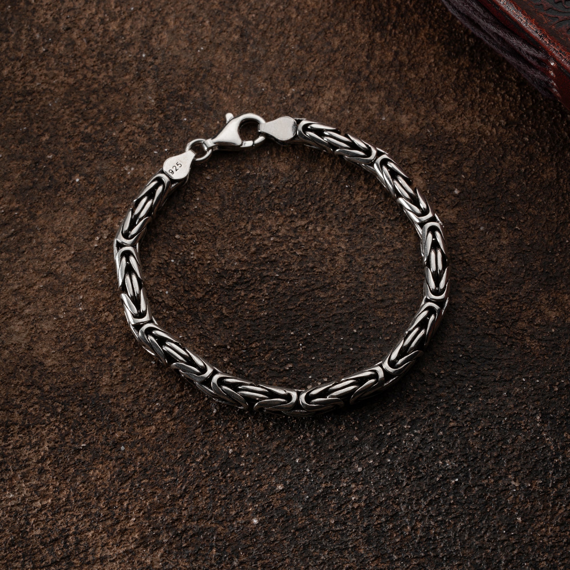 KÖNIGSARMBAND OVAL OXIDIERT 5MM  | 925 SILBER