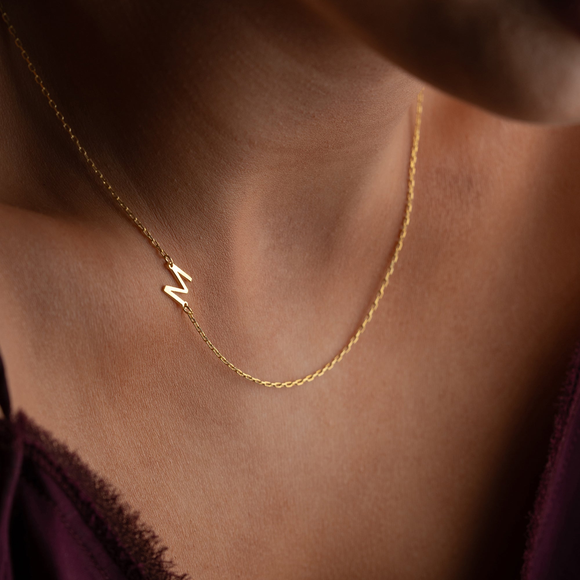 MINIMAL BUCHSTABEN HALSKETTE III | 925 SILBER