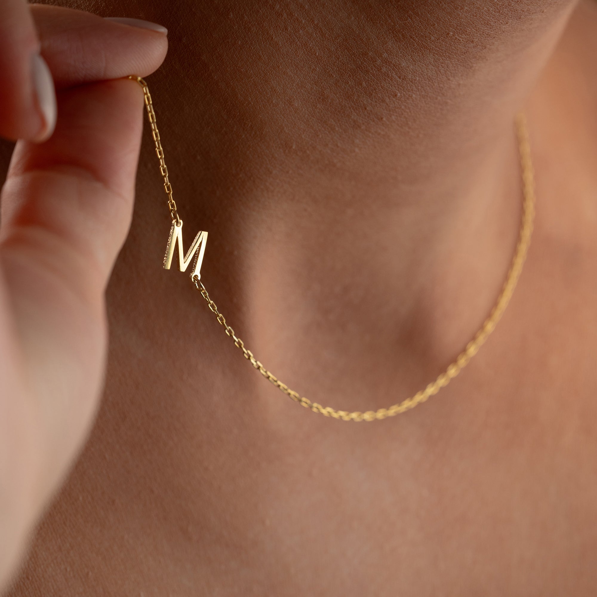 MINIMAL BUCHSTABEN HALSKETTE III | 925 SILBER