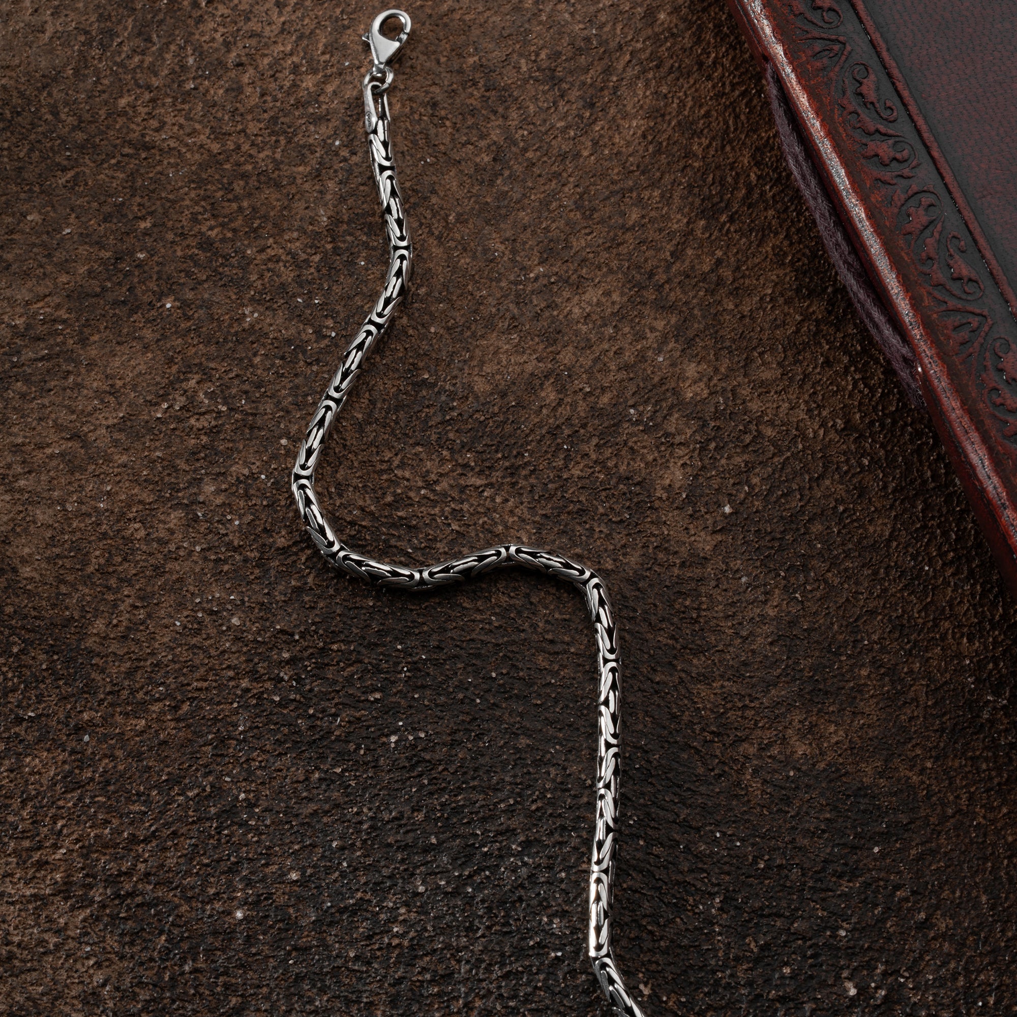 KÖNIGSARMBAND OVAL OXIDIERT 3MM  | 925 SILBER