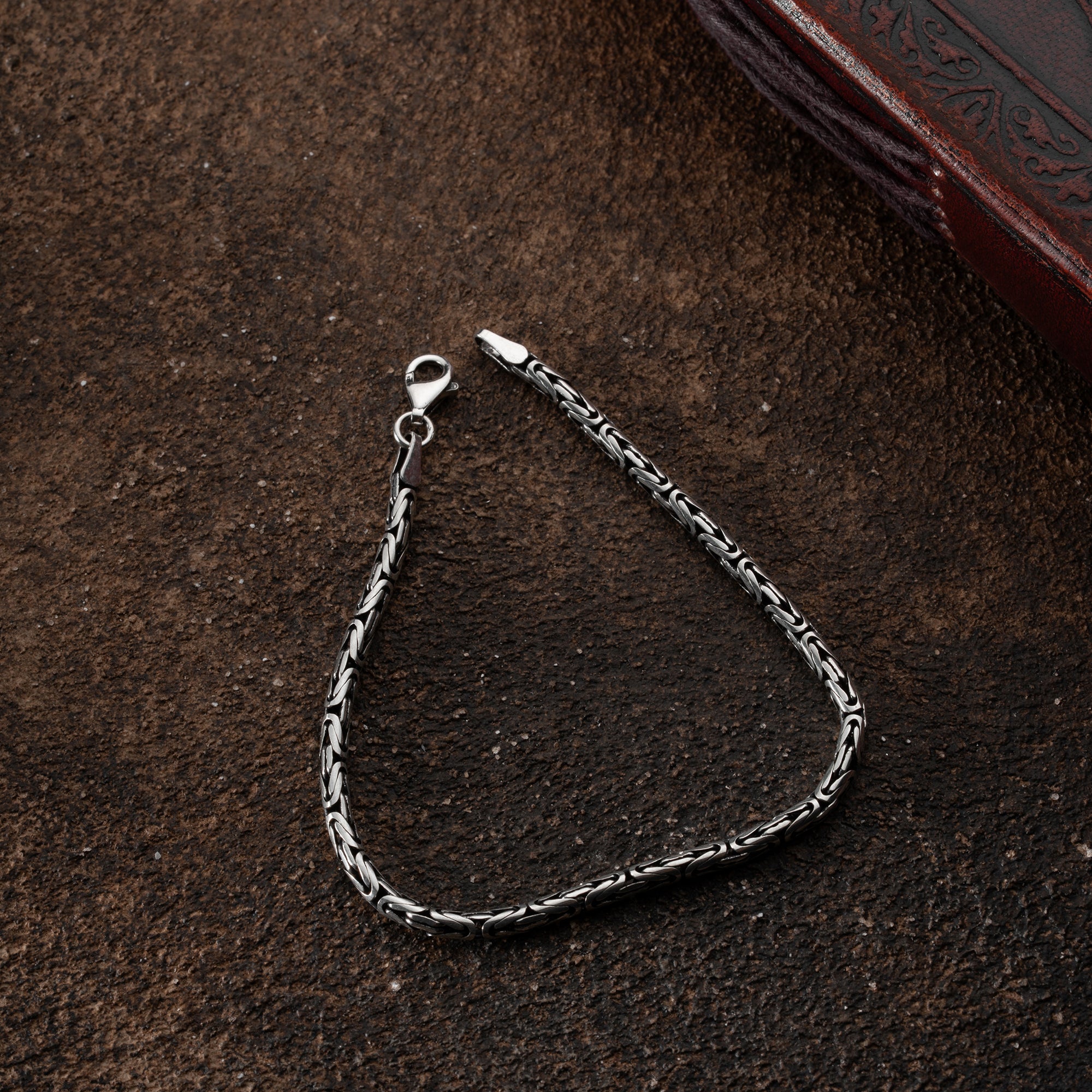 KÖNIGSARMBAND OVAL OXIDIERT 3MM  | 925 SILBER