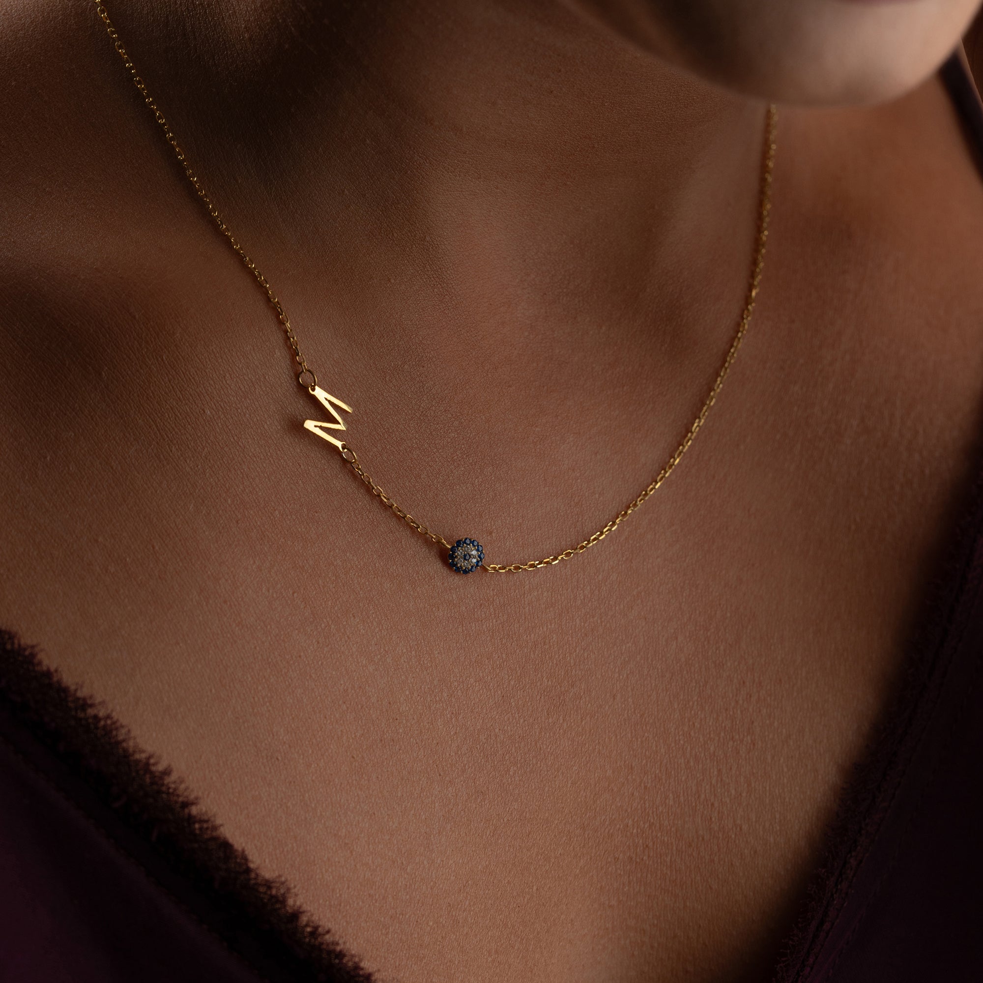 LETTER X NAZAR NECKLACE | 925 SILBER