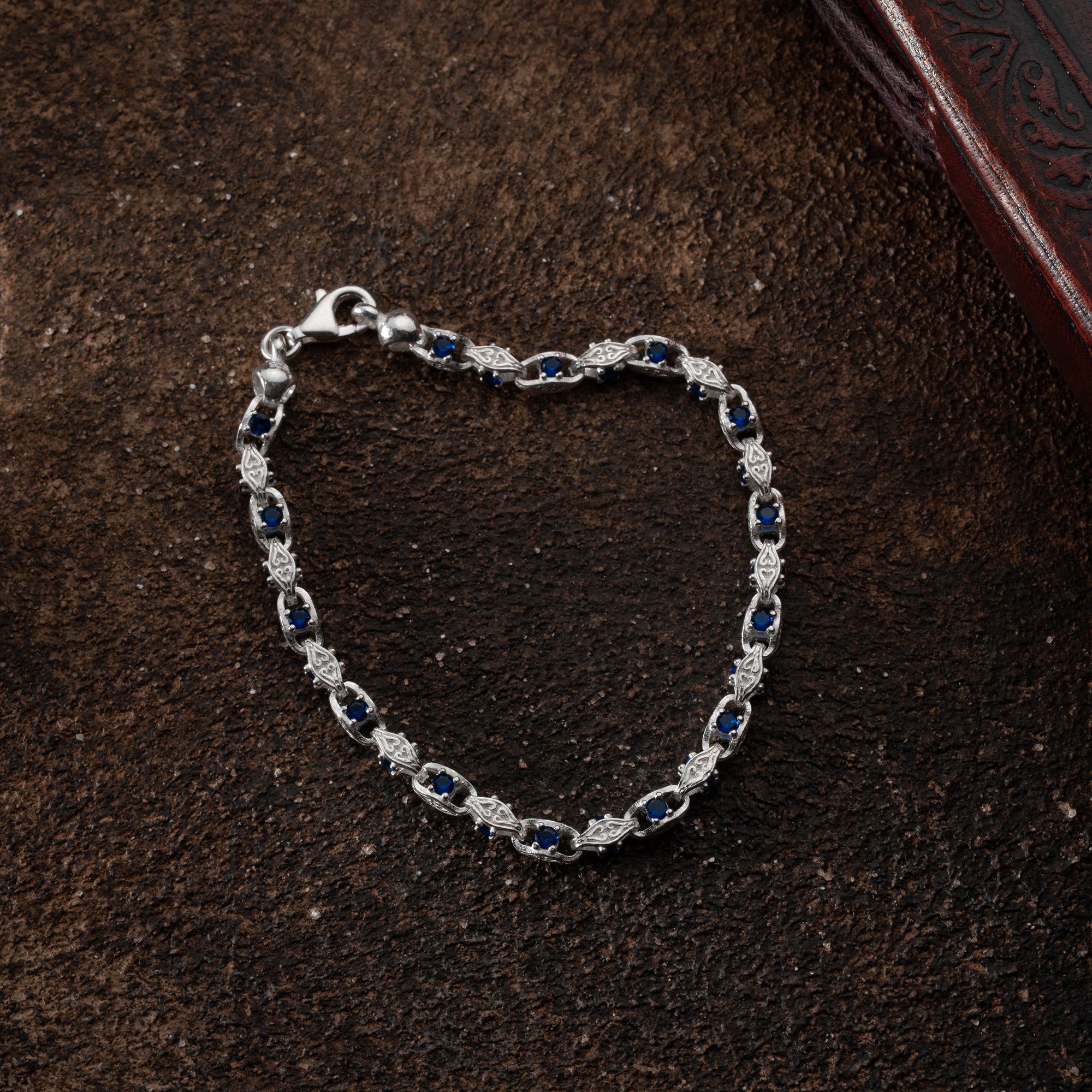 ANKER BLUE DIAMOND ARMBAND 5MM | 925 SILBER