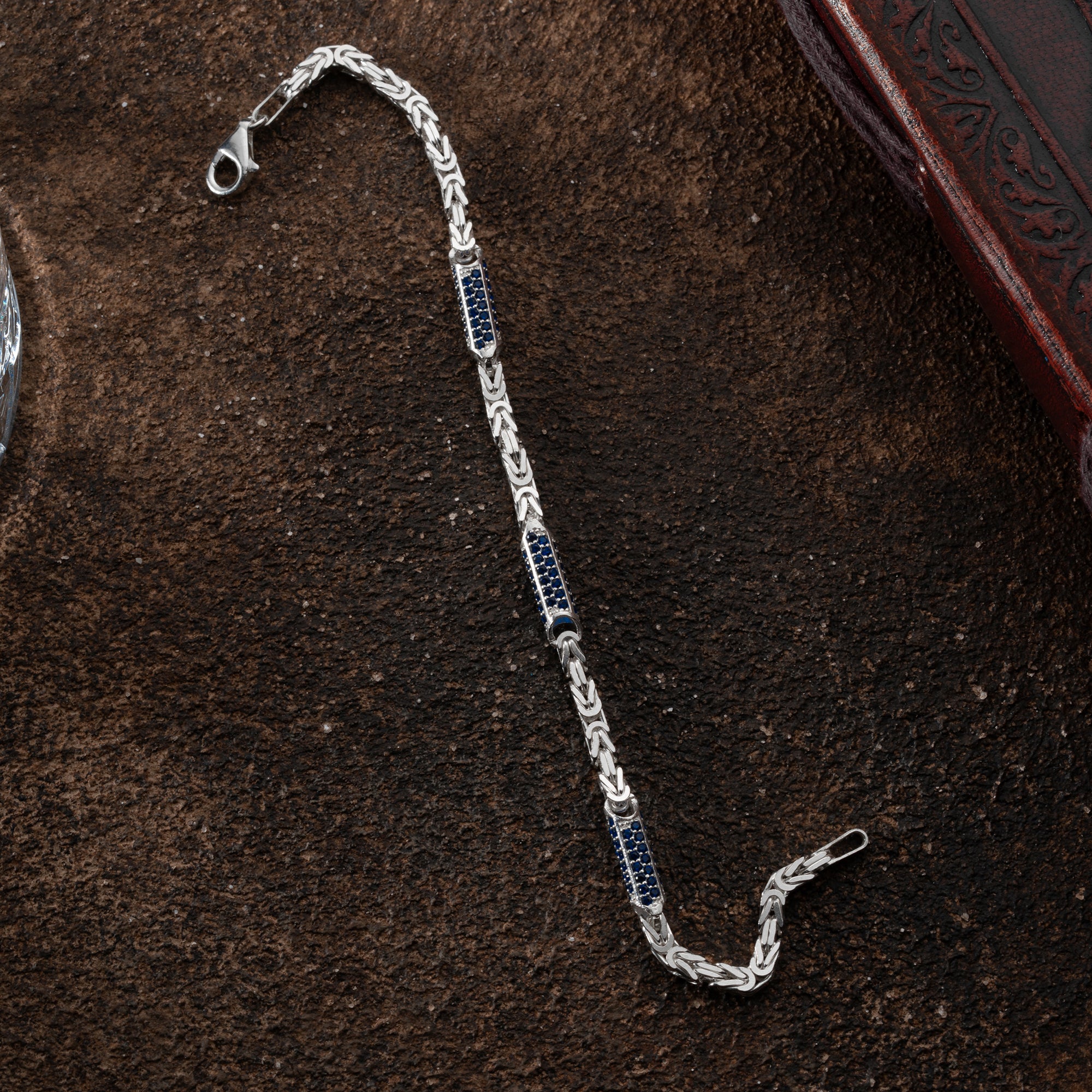 KÖNIGSARMBAND BLUE STRASSSTEIN 5MM | 925 SILBER