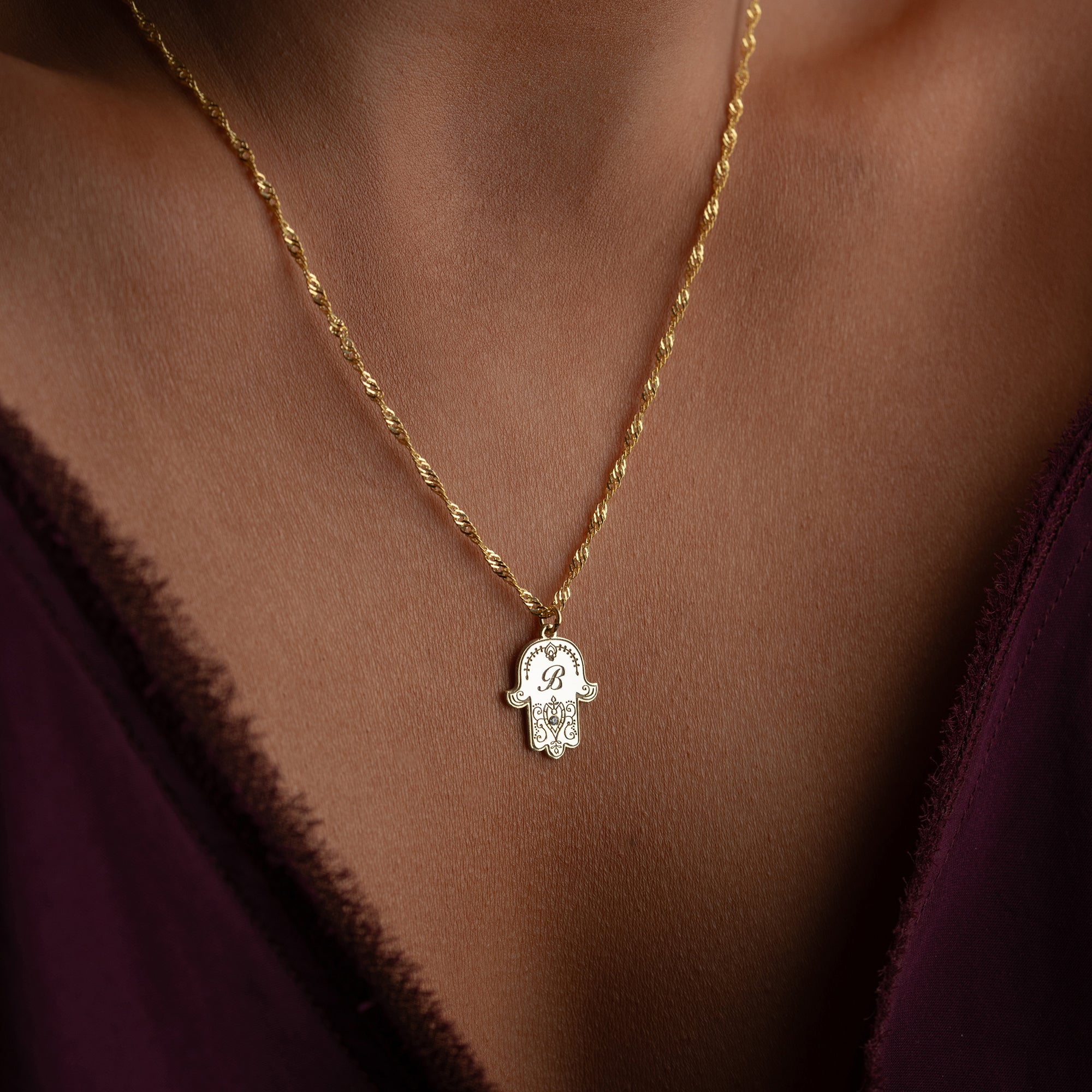 Fatima's Hand with Desired Letter | 925 Silver