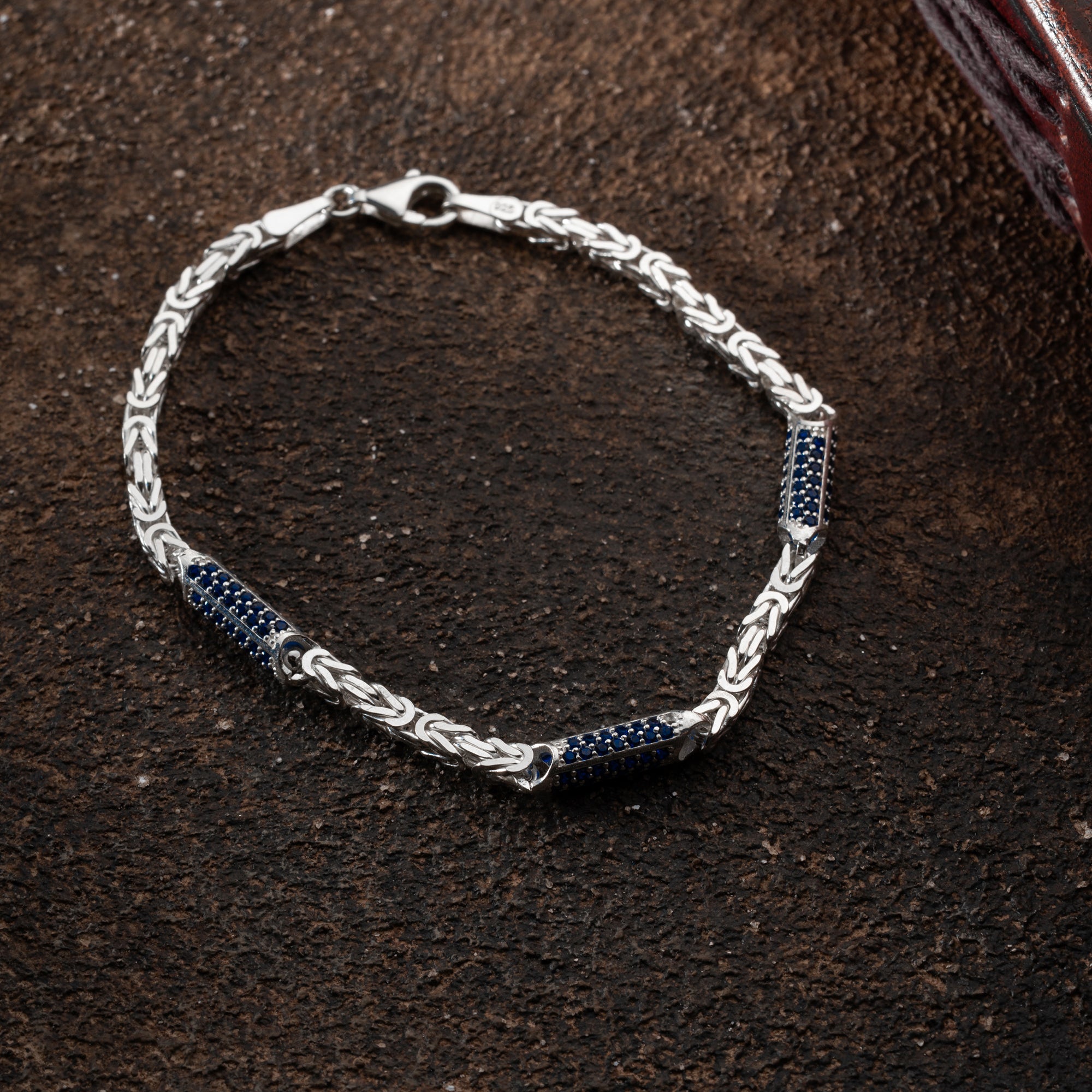KÖNIGSARMBAND BLUE STRASSSTEIN 5MM | 925 SILBER