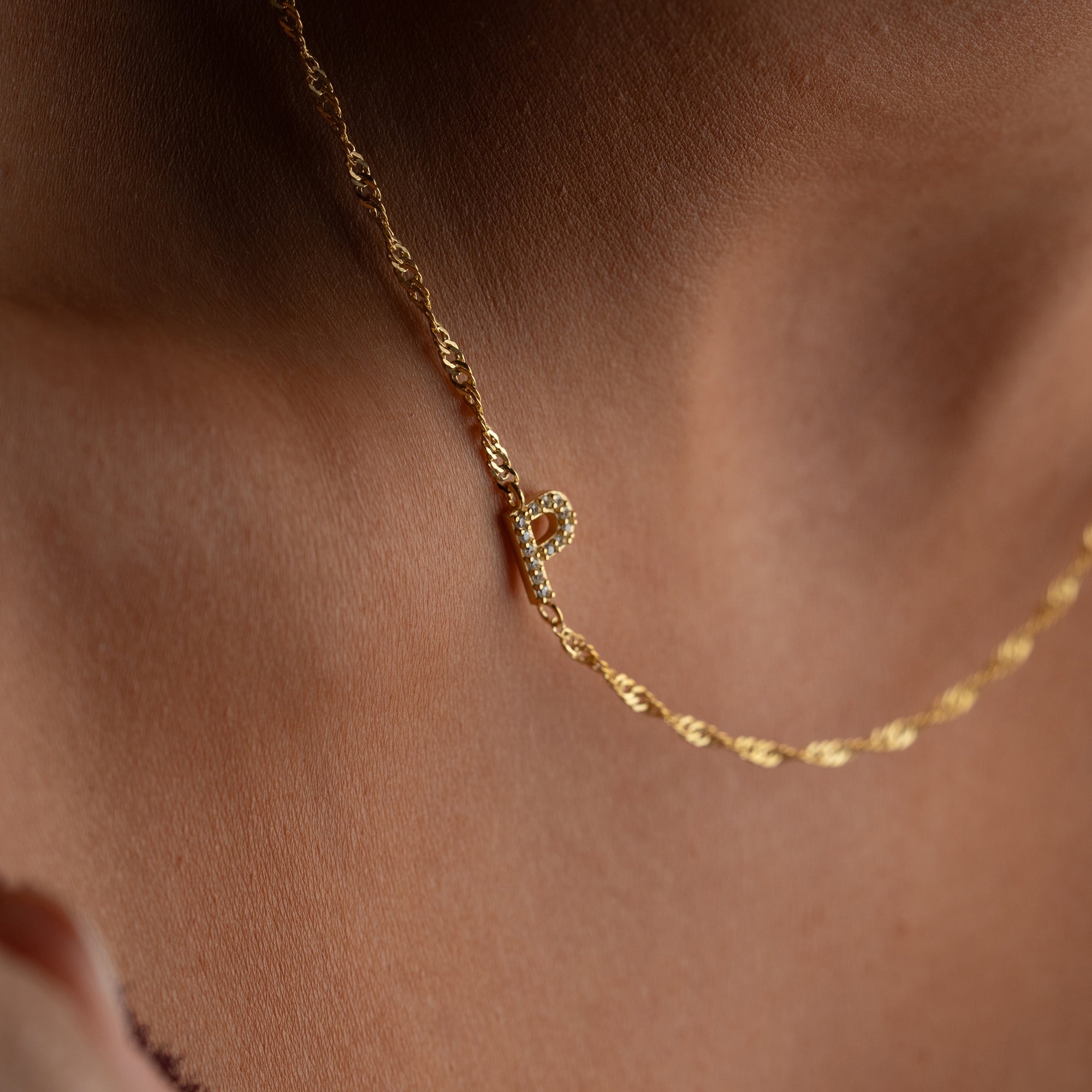 SINGAPORE ZIRCONIA LETTER NECKLACE | 925 SILVER