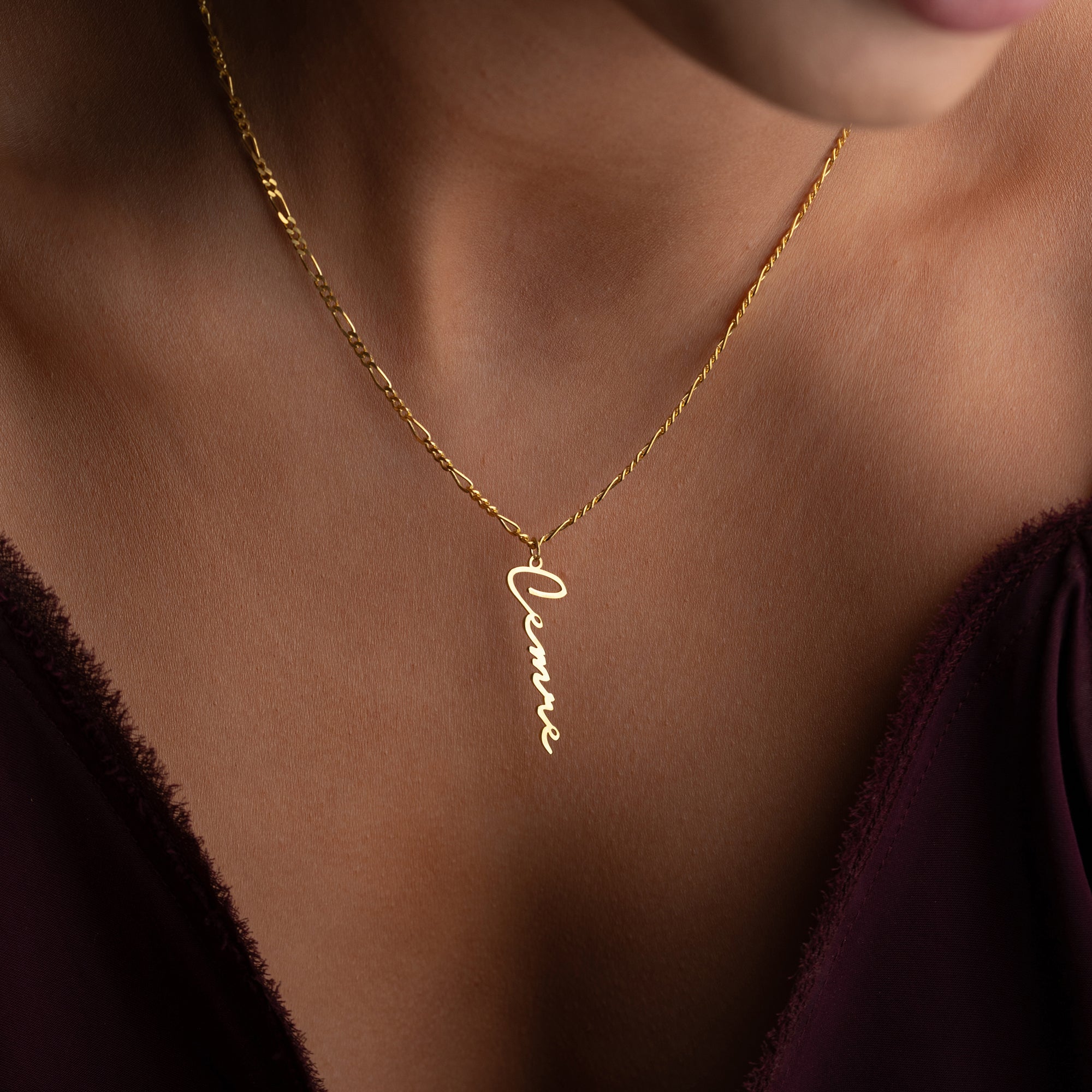SIGNATURE NAME NECKLACE FIGARO | 925 SILVER