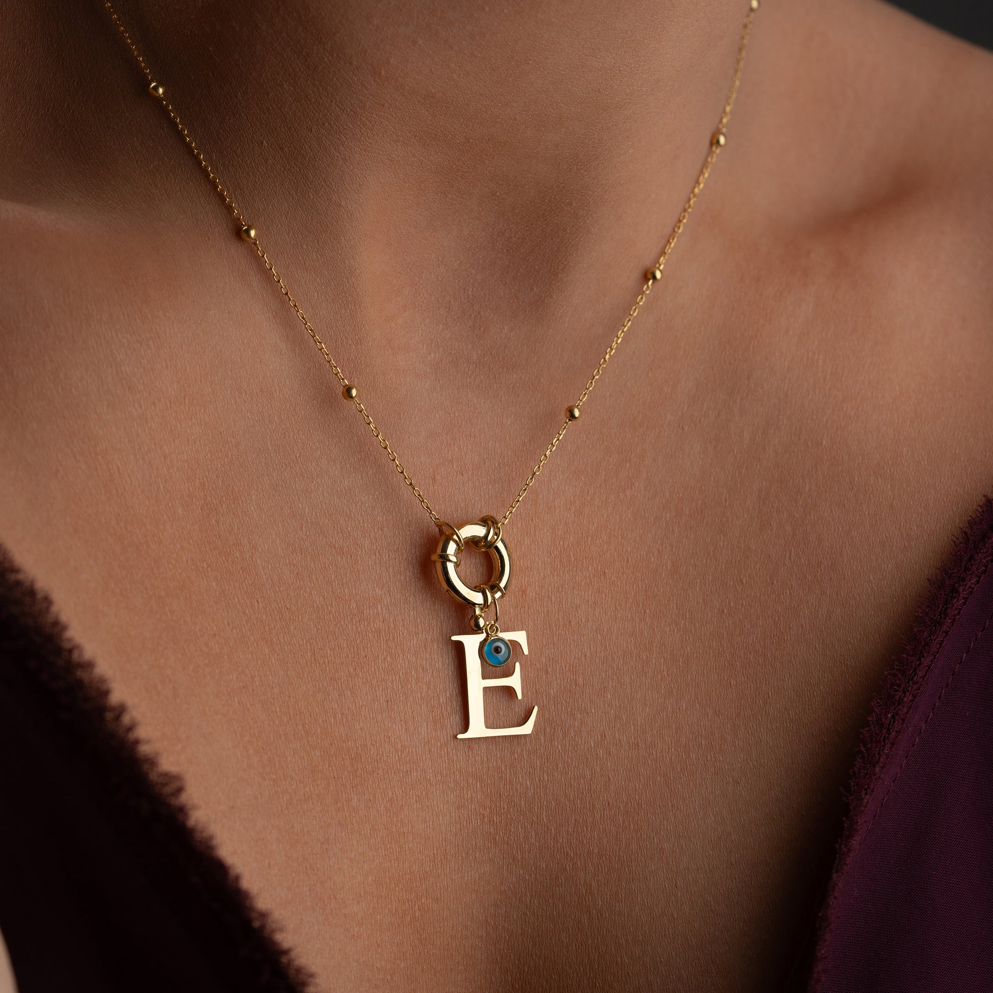 Letters Chain with Nazar - 925 SILVER