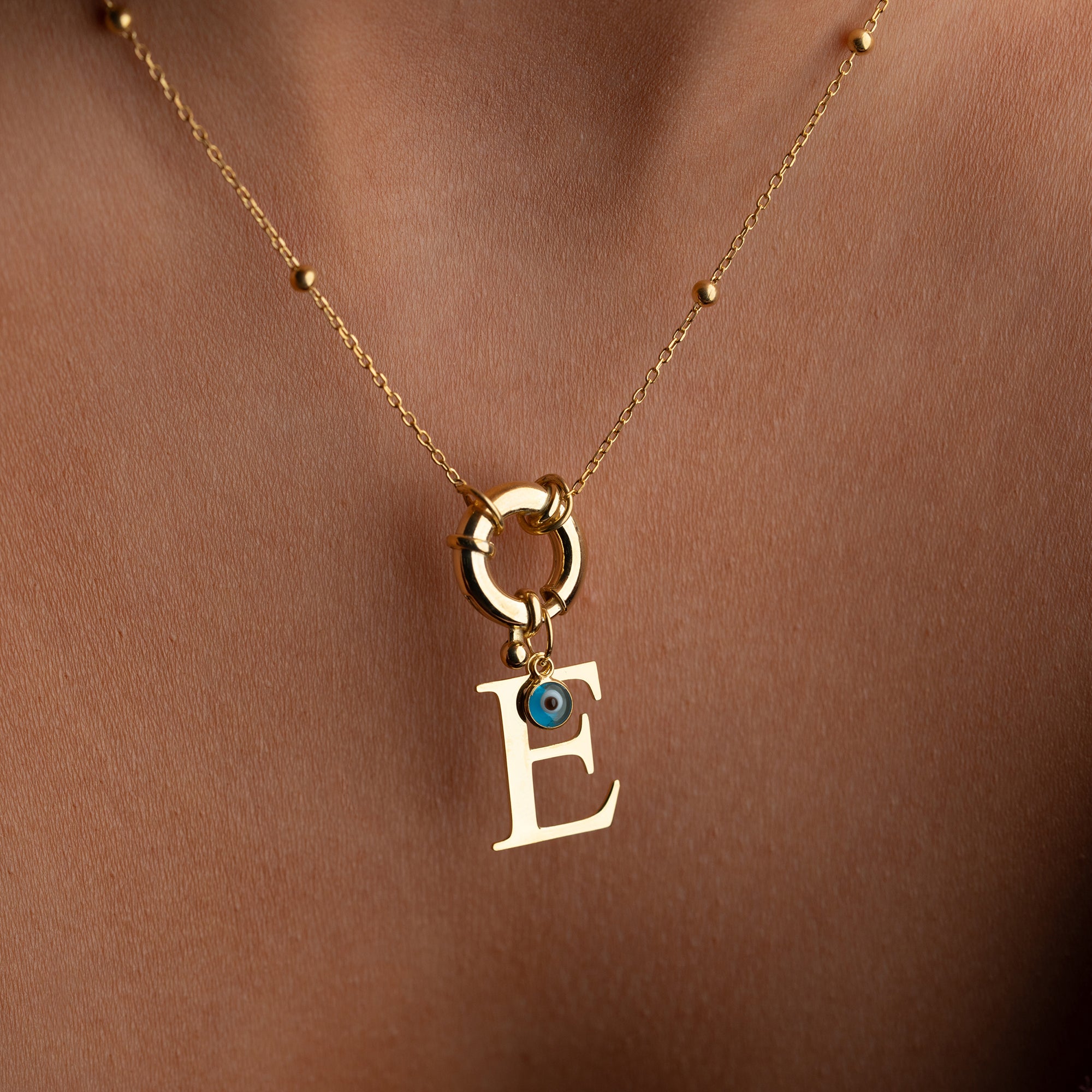 Letters Chain with Nazar - 925 SILVER