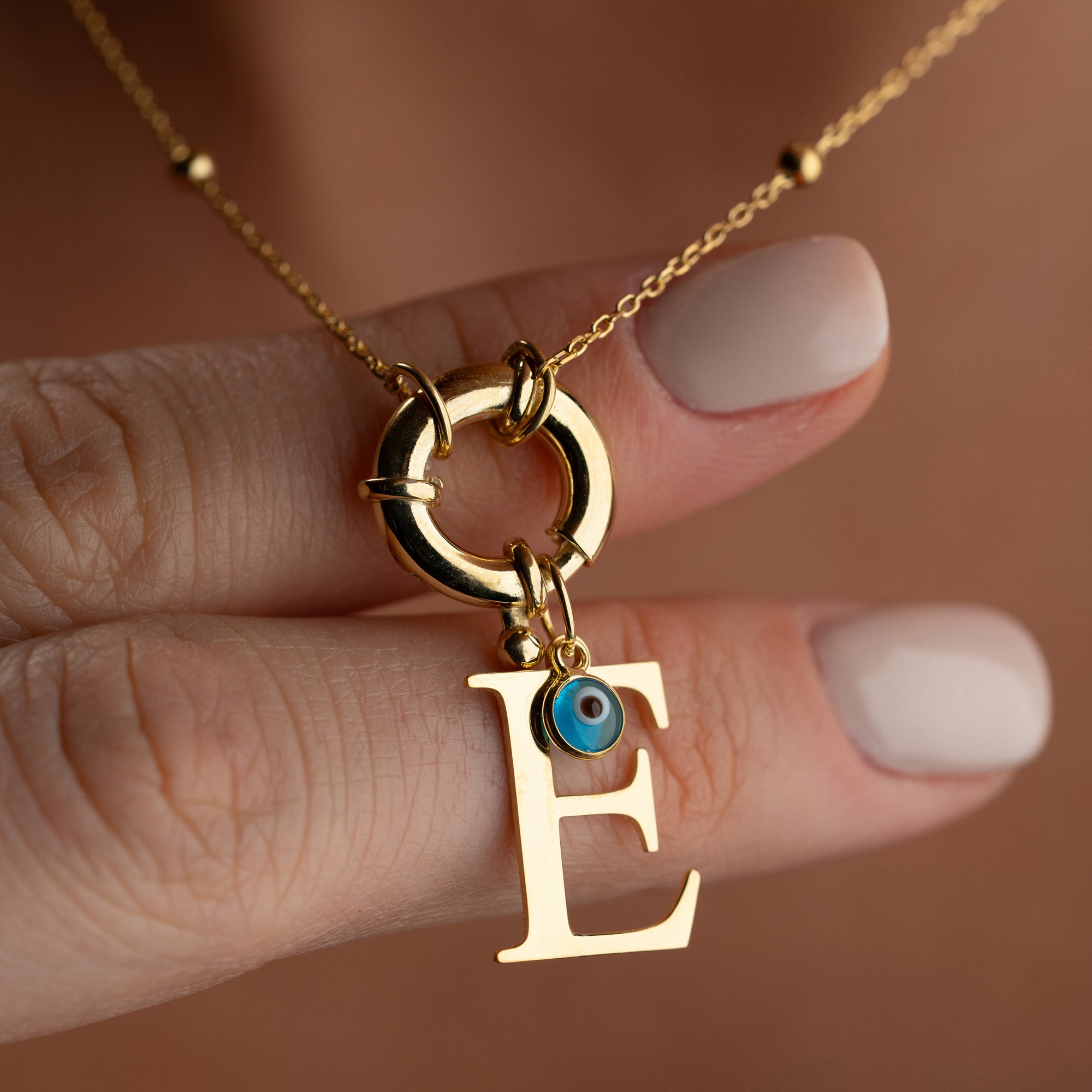 Letters Chain with Nazar - 925 SILVER