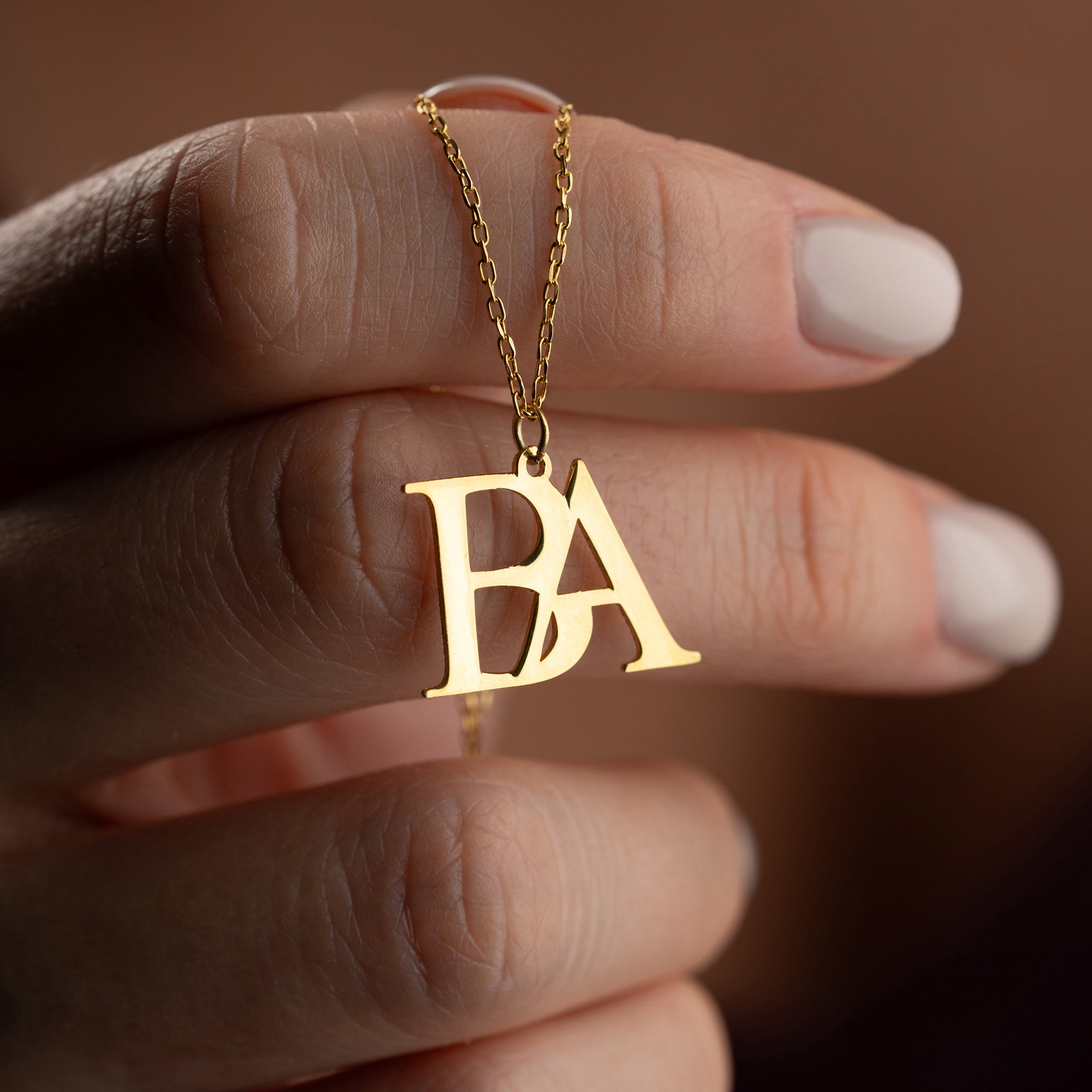 TWO LETTER NECKLACE III | 925 SILVER