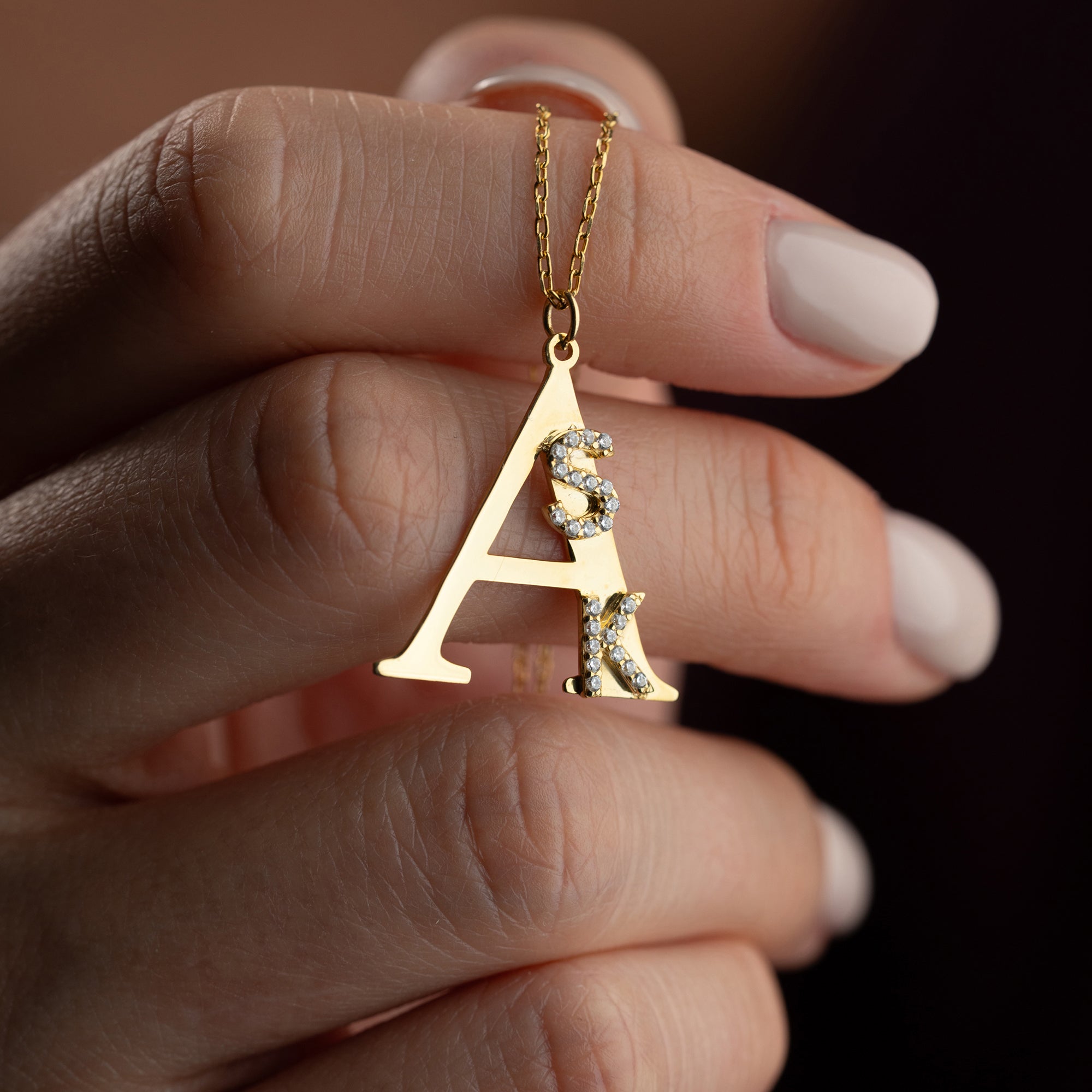 BIG BUCHSTABENKETTE MIT INITIALEN| 925 SILBER