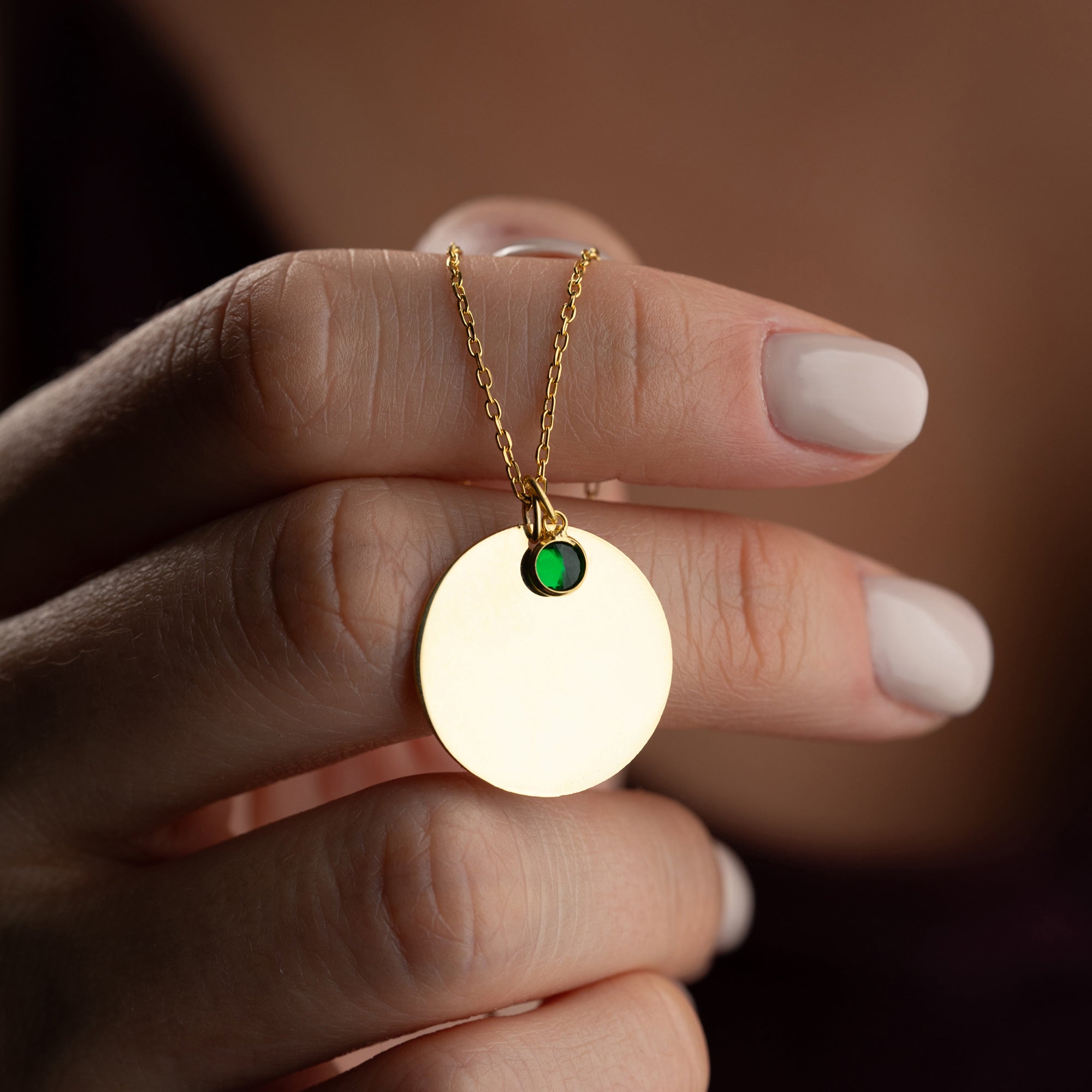 Birthstone plaque necklace | 925 silver