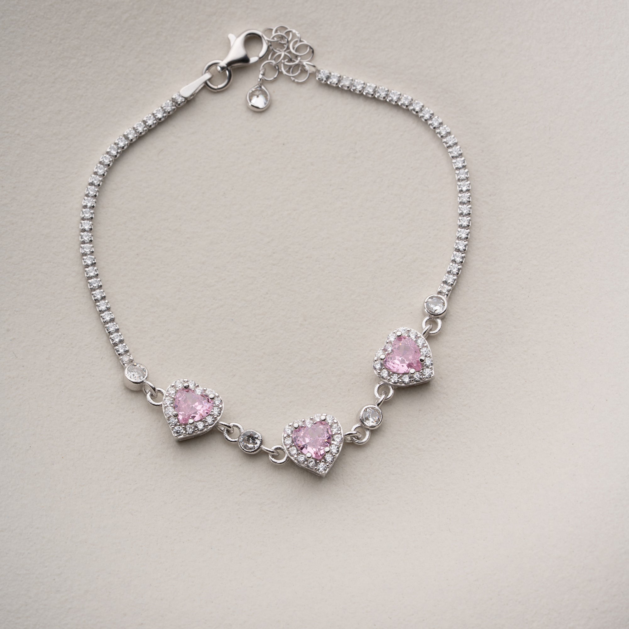ROSA HERZ ARMREIFE | 925 SILBER